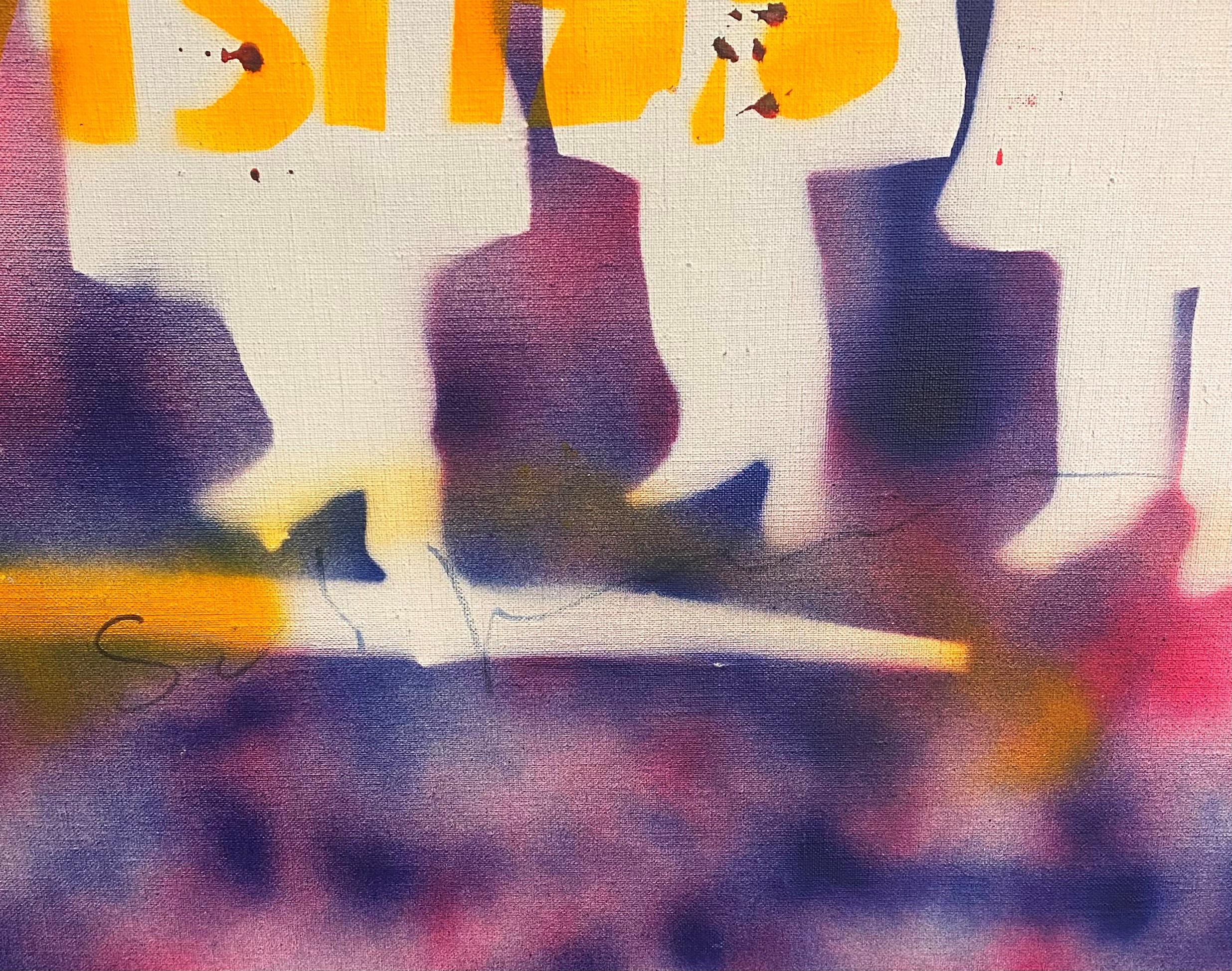 Mario Schifano - Futurismo rivisitato, smalto e spray su tela