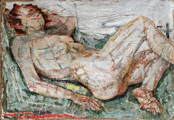 Fausto Pirandello - Nudo disteso