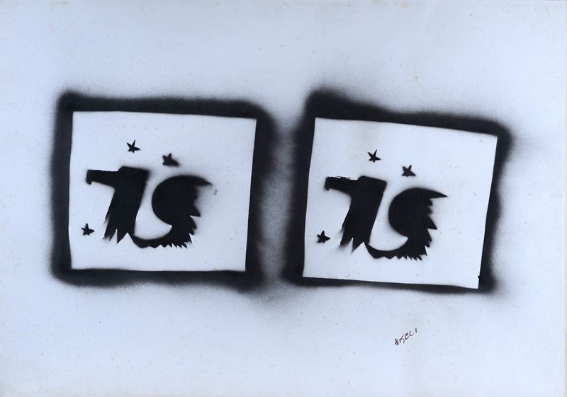 Franco Angeli - Senza titolo, spray su carta