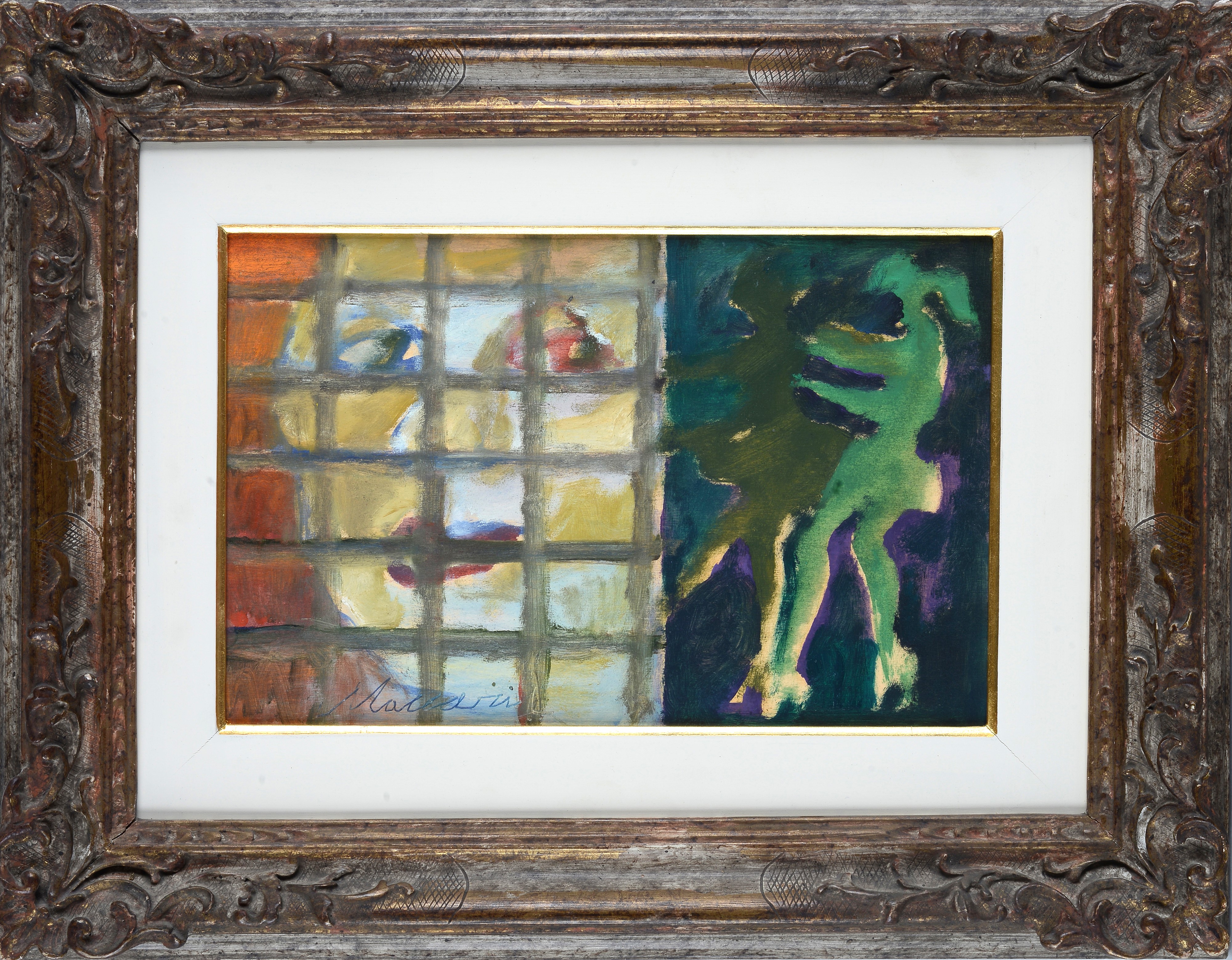 Mino Maccari - Senza titolo, olio su compensato, cm 22x33