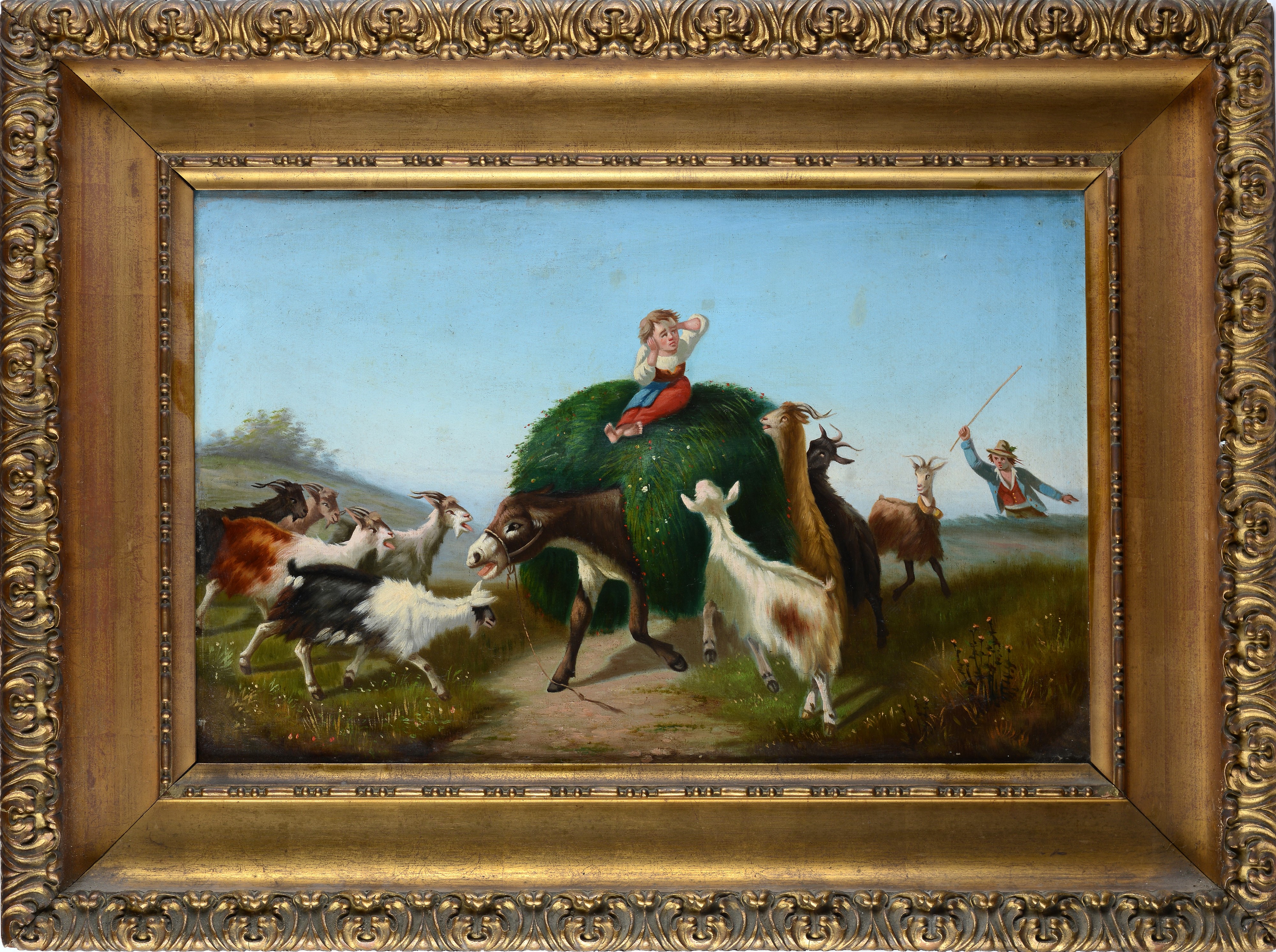 La bambina e le caprette