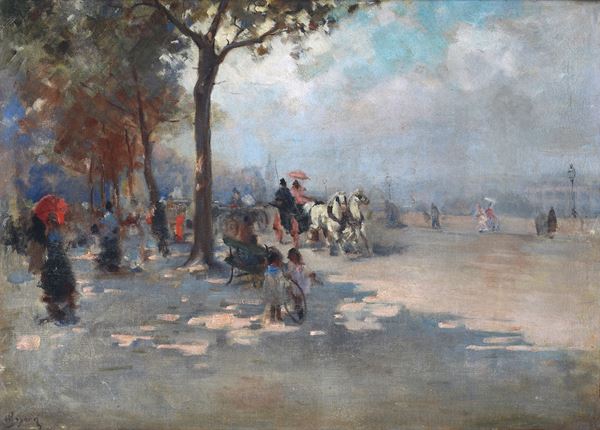 Scuola Francese, XIX sec. - Scorcio parigino