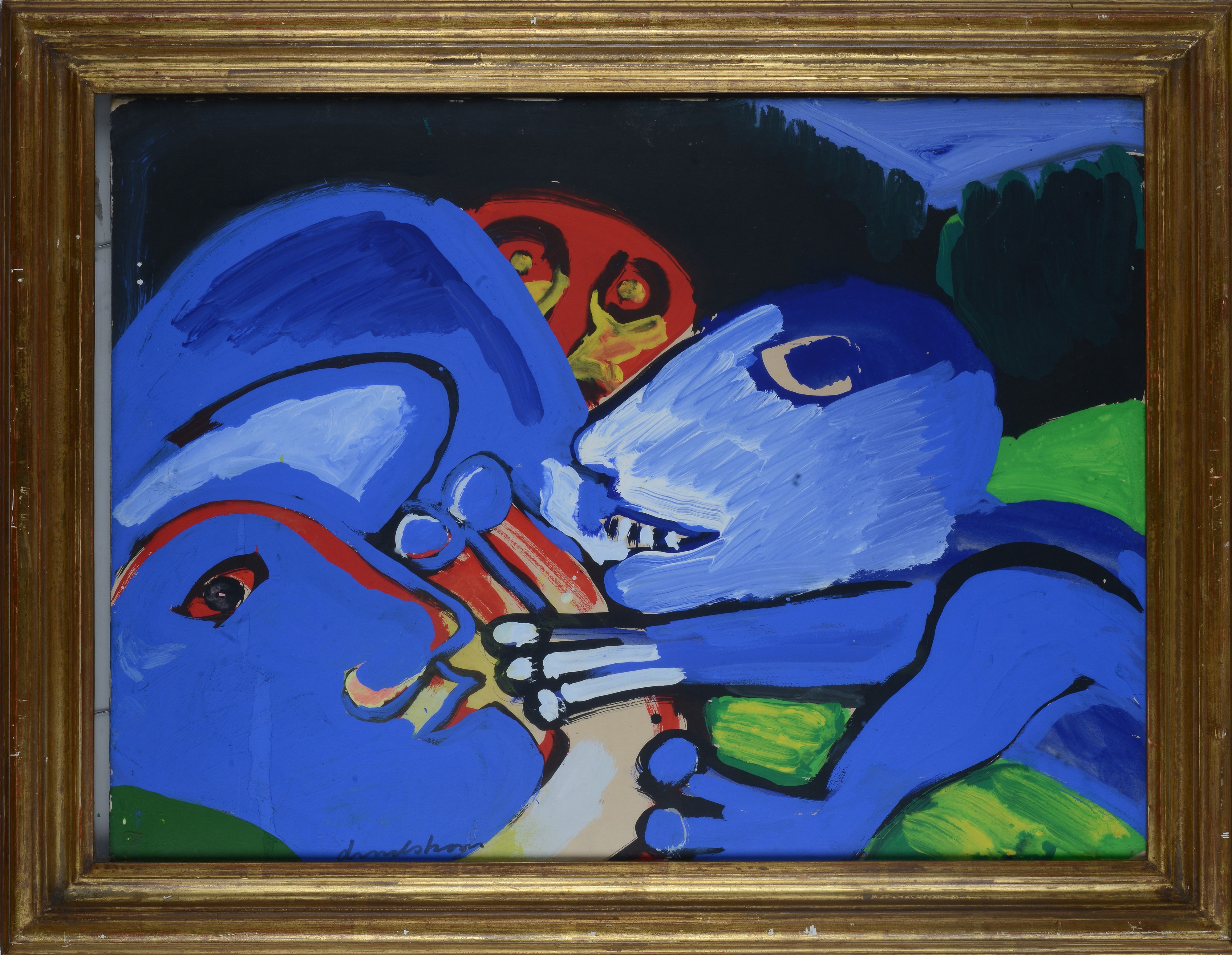Bengt lindströM - Figura, acrilici su carta riportata su tela