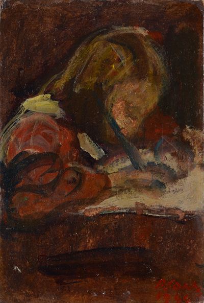 Bambina, olio su cartone