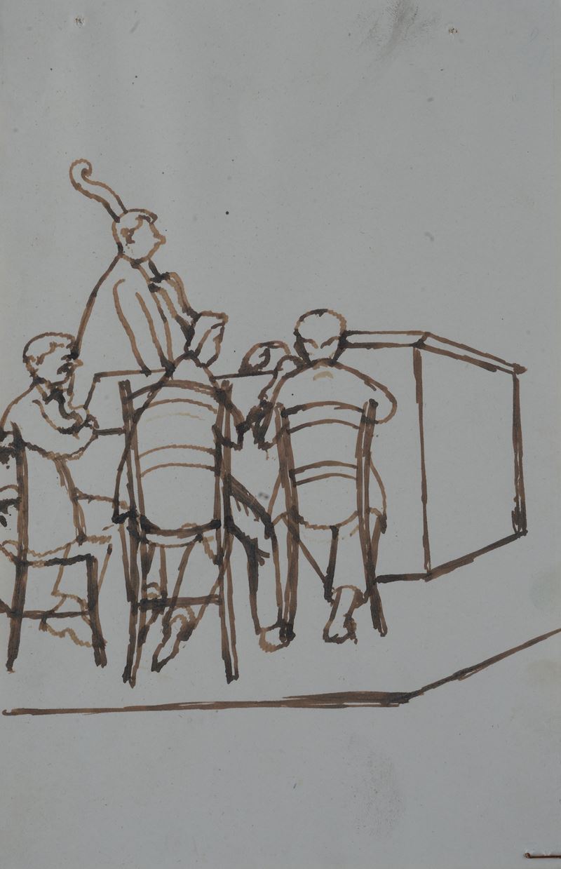 Ottone Rosai - Concertino - Pennarello su carta, cm 22x14