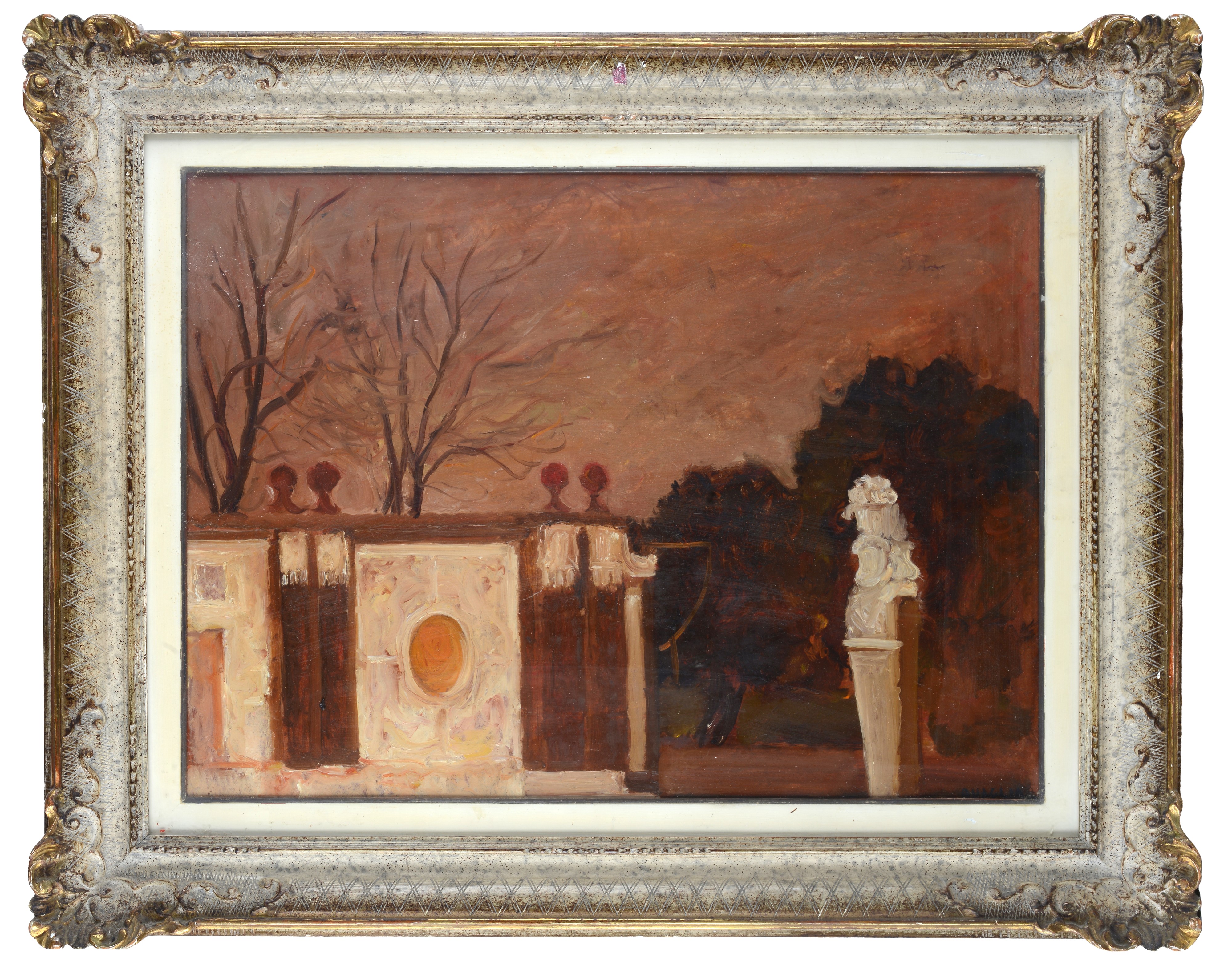 Carlo Quaglia - Parco dei daini, olio su faesite