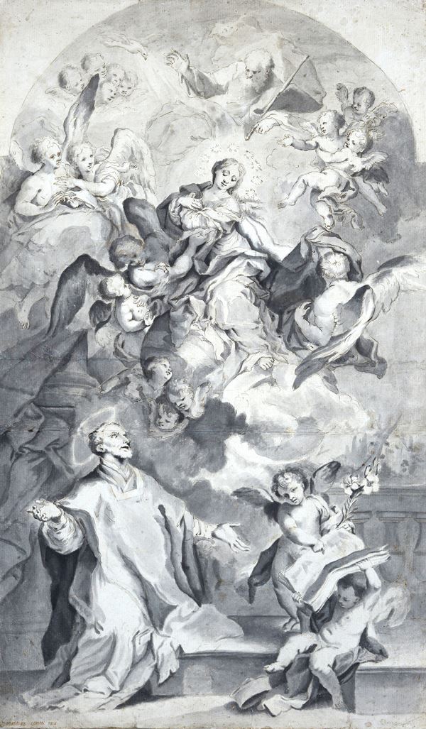 Attr. a Sebastiano Conca - Apparizione della Vergine