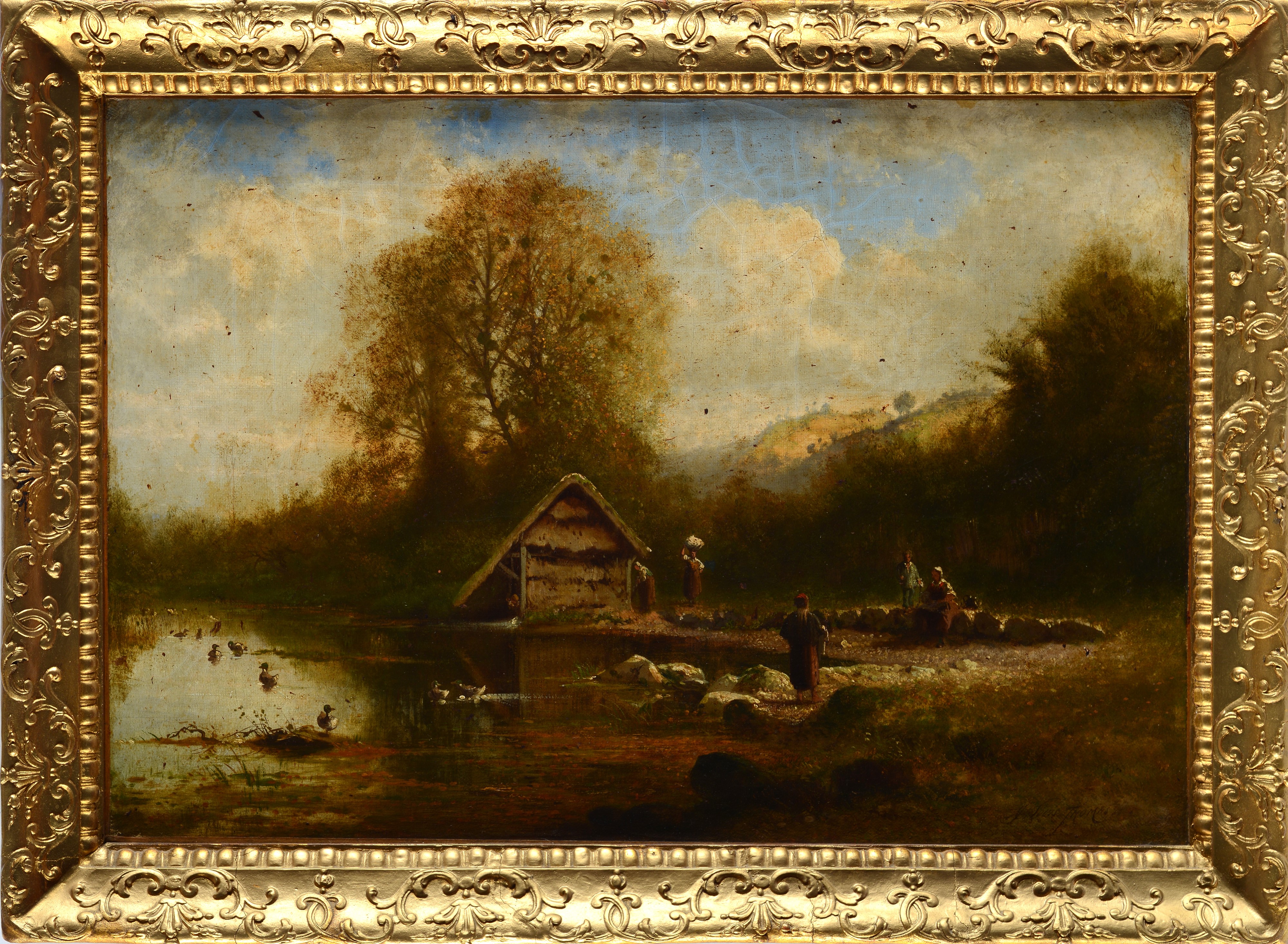 Paesaggio con figure al fiume