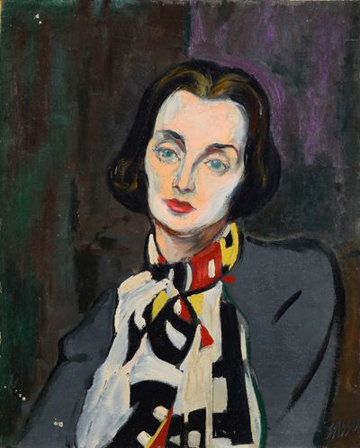 Figura (L'attesa), olio su tela, 1950