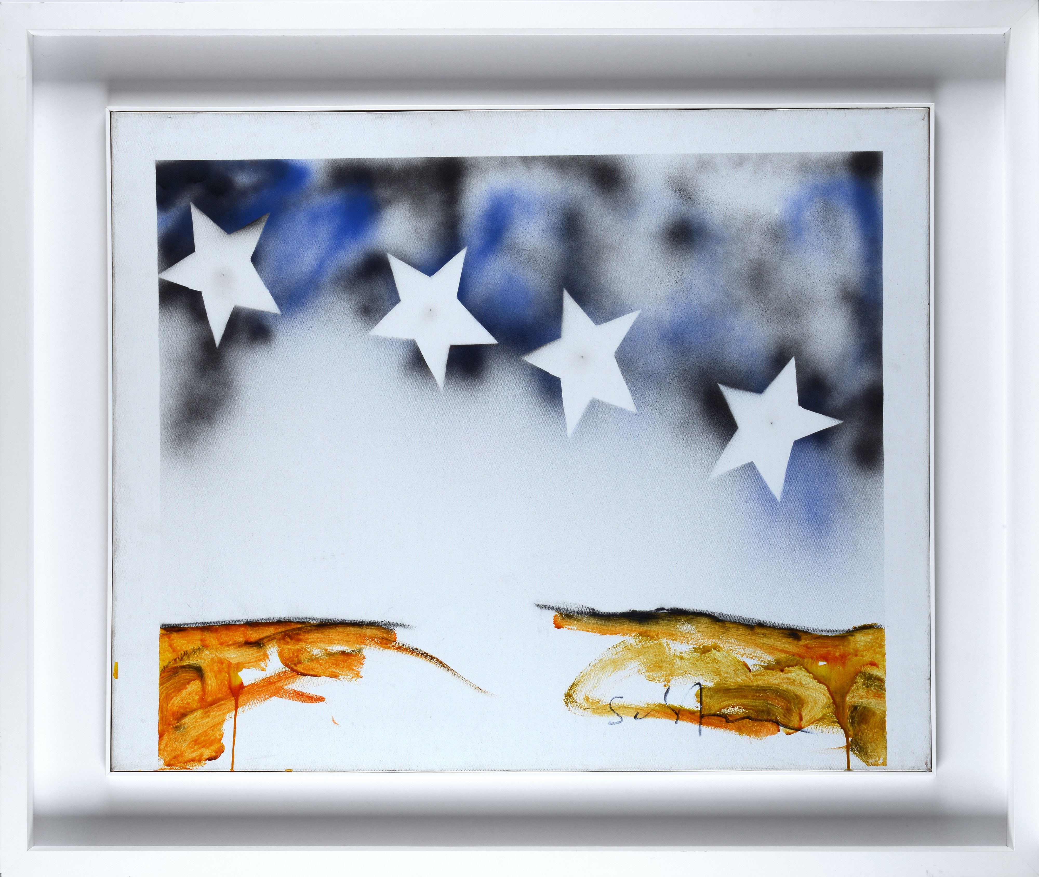 Mario Schifano - Stelle - Smalto e spray su tela
