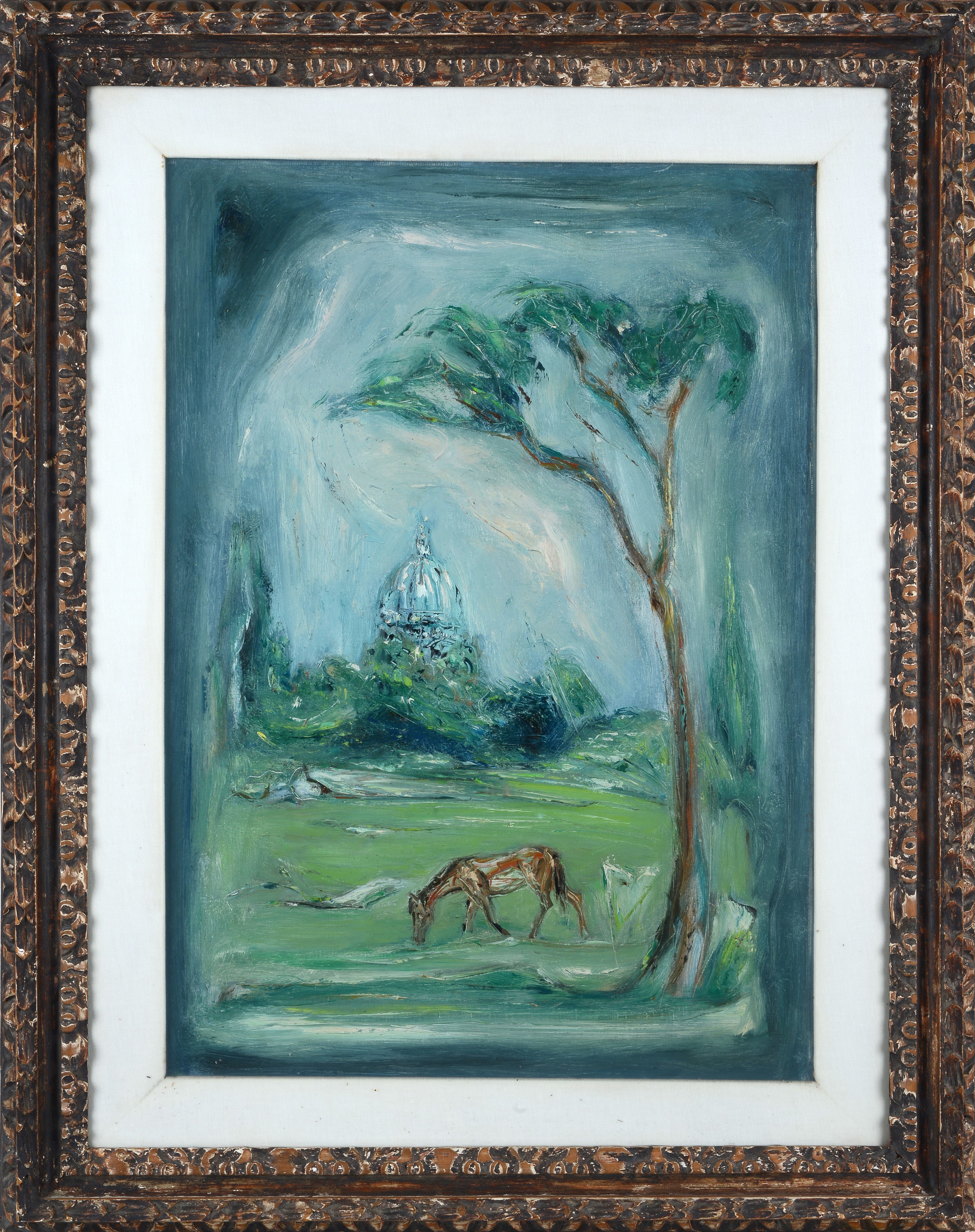 Giovanni Stradone - Periferia romana, olio su tela