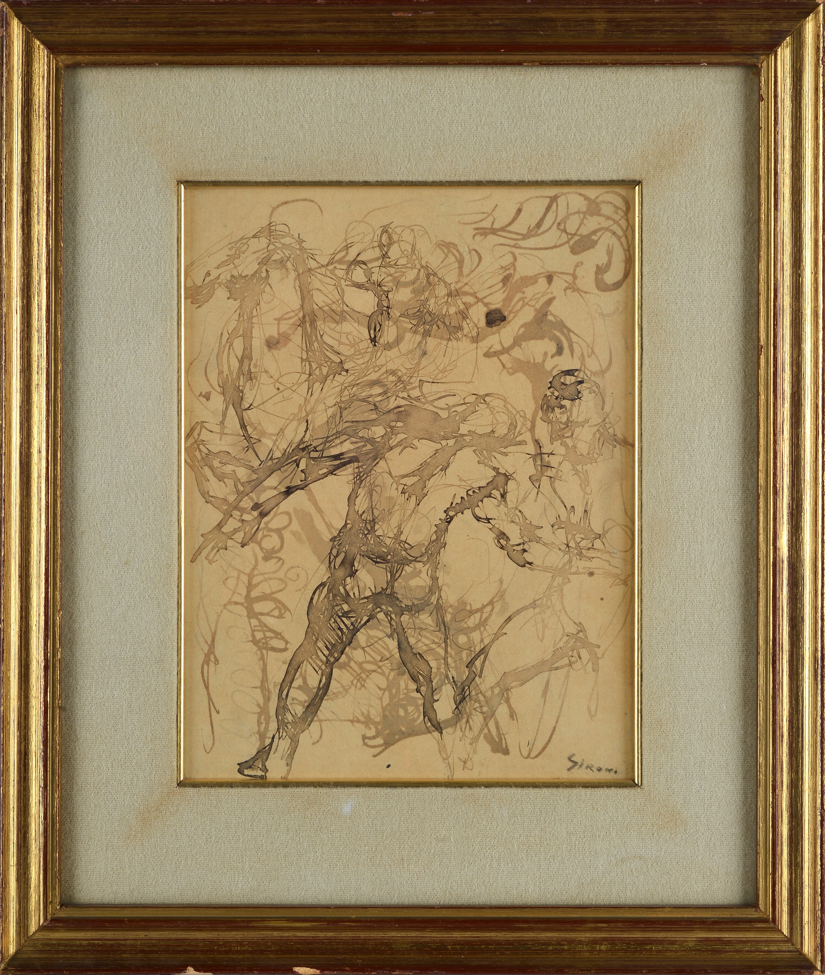 Mario Sironi - Figure - inchiostro e inchiostro acquerellato su carta