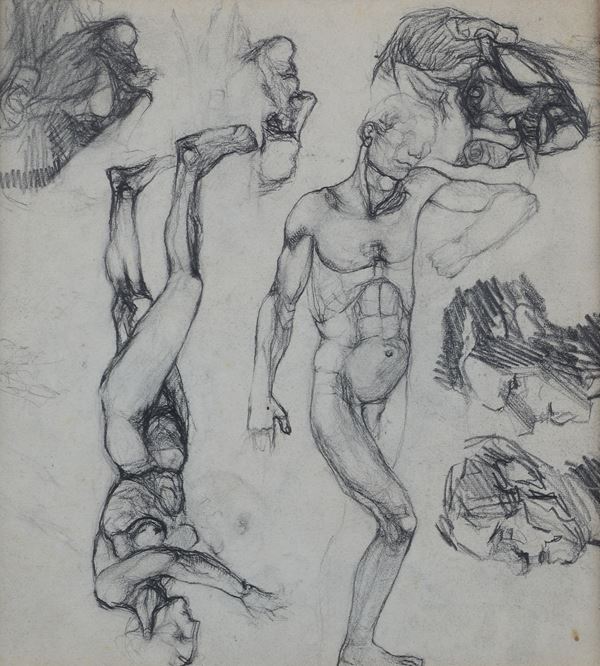 Mario Sironi - Studi di figure (fronte e retro)