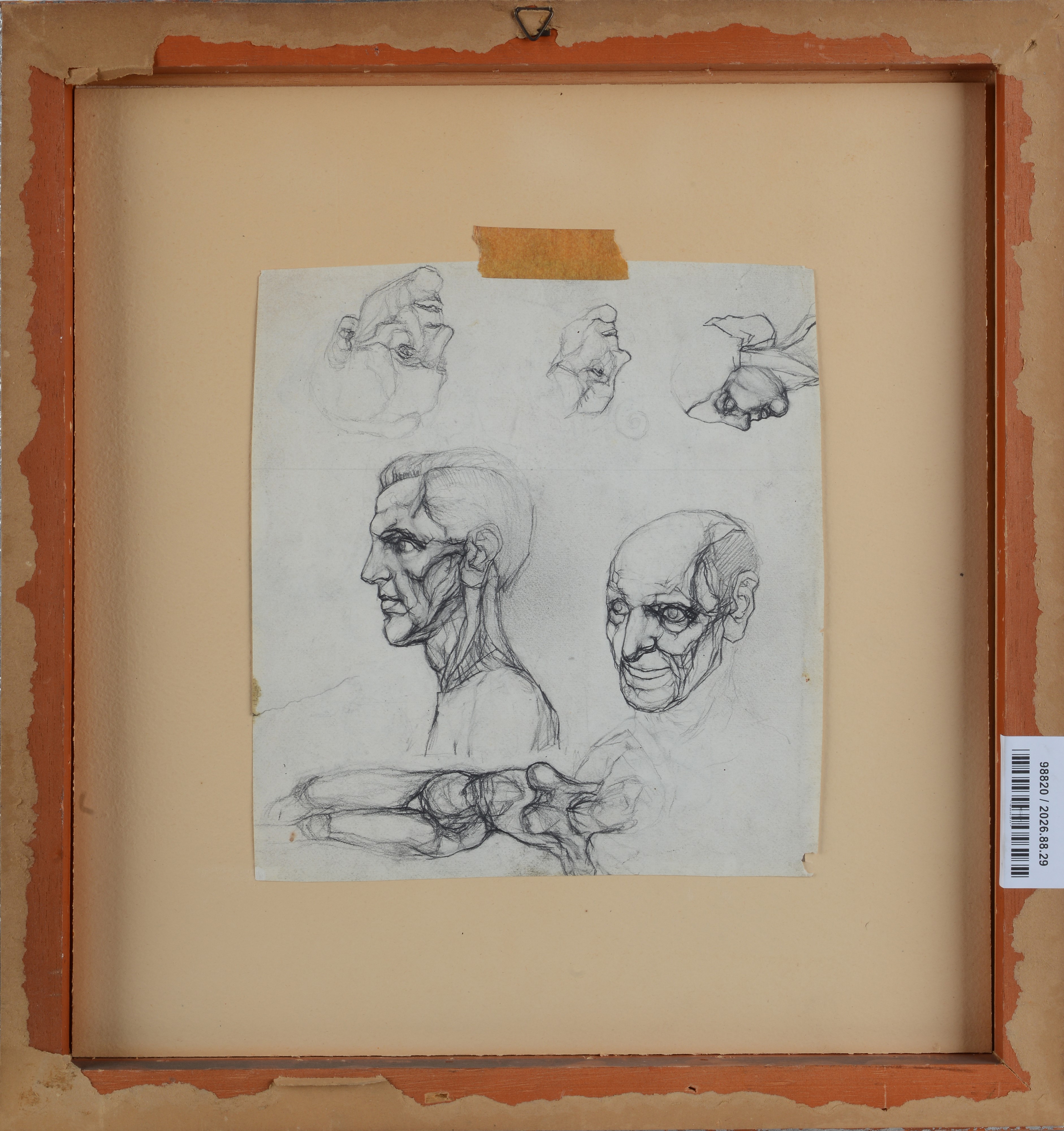Mario Sironi - Studi di figure (fronte e retro), matita su carta