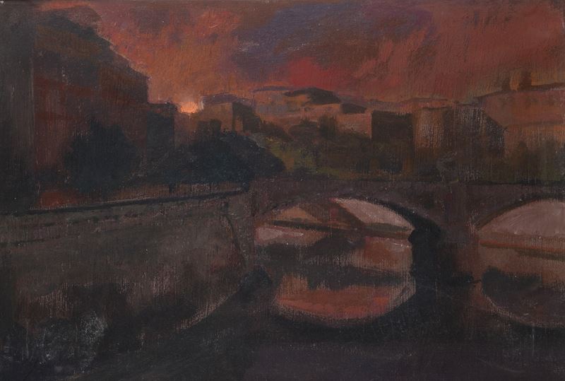 Ugo Attardi - Roma - Olio su tela, cm 50x70, 1973
