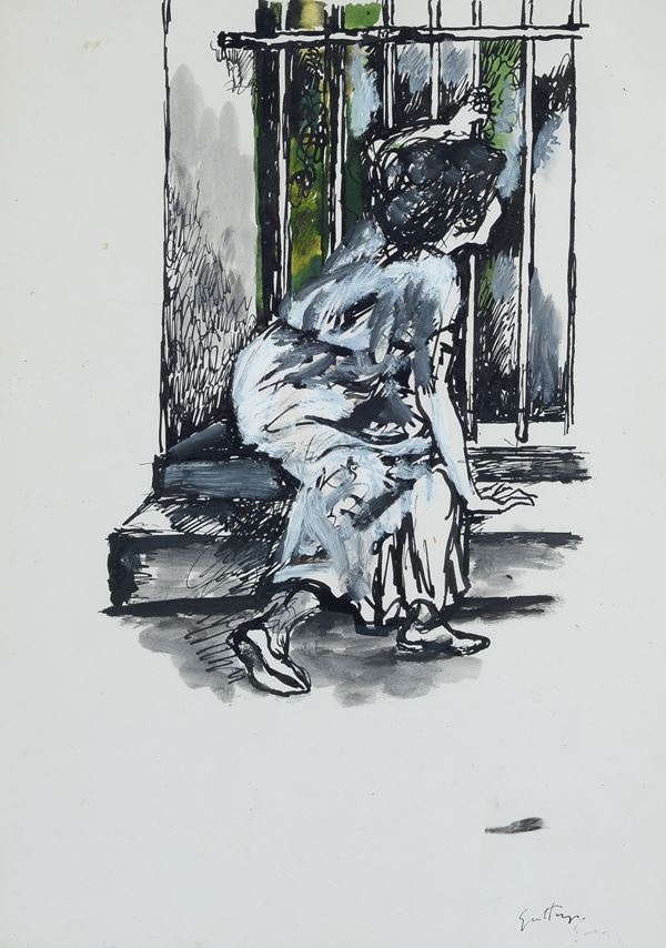 Renato Guttuso - Donna al cancello