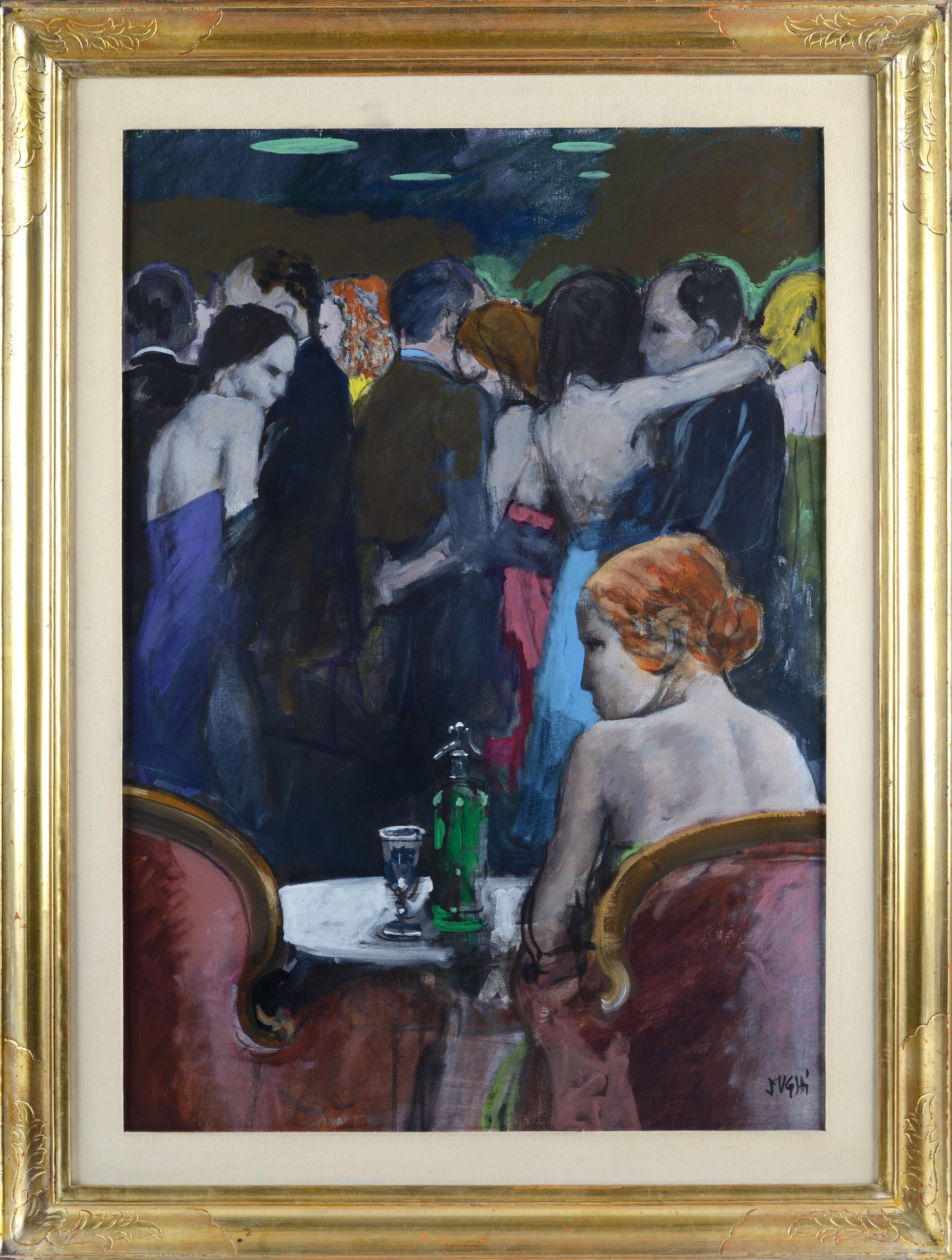 Alberto Sughi - Il ballo, olio su tela, cm 100x70
