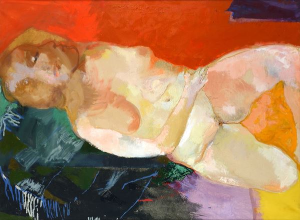 Ugo Attardi - Nudo di donna distesa