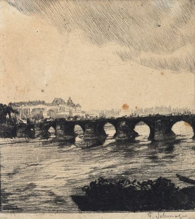 Ponte Augusto a Dresda, incisione del 1903