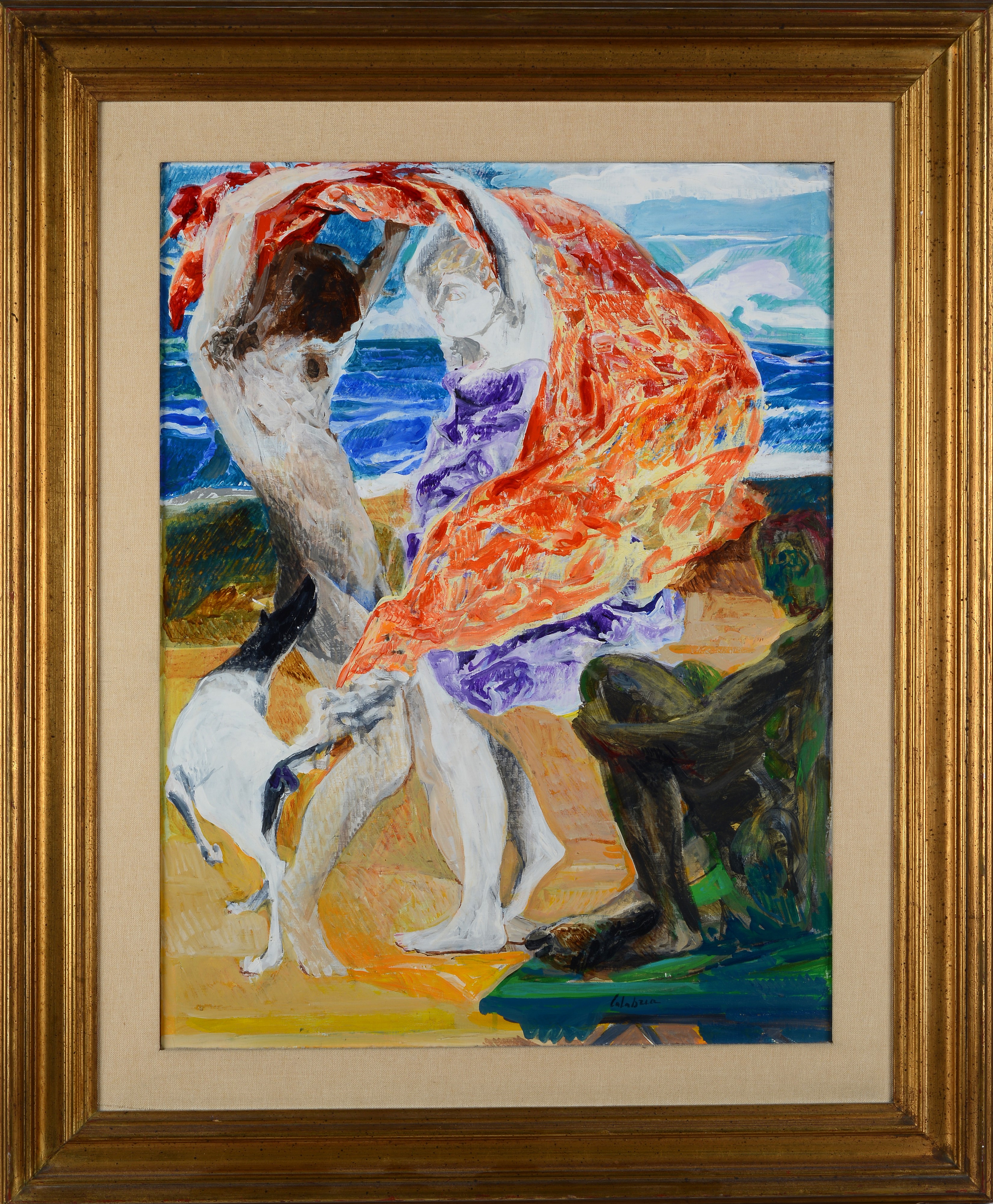 Ennio Calabria - Studio di figure, olio su tela