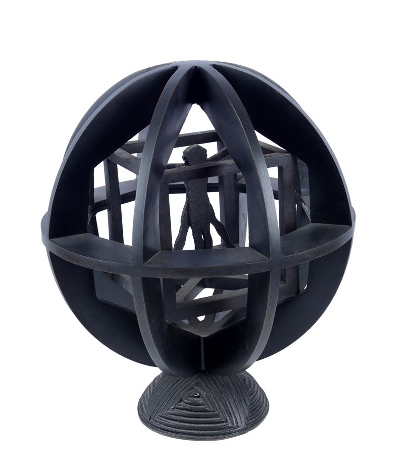 Mario Ceroli - Squilibrio - Scultura in bronzo, 1987