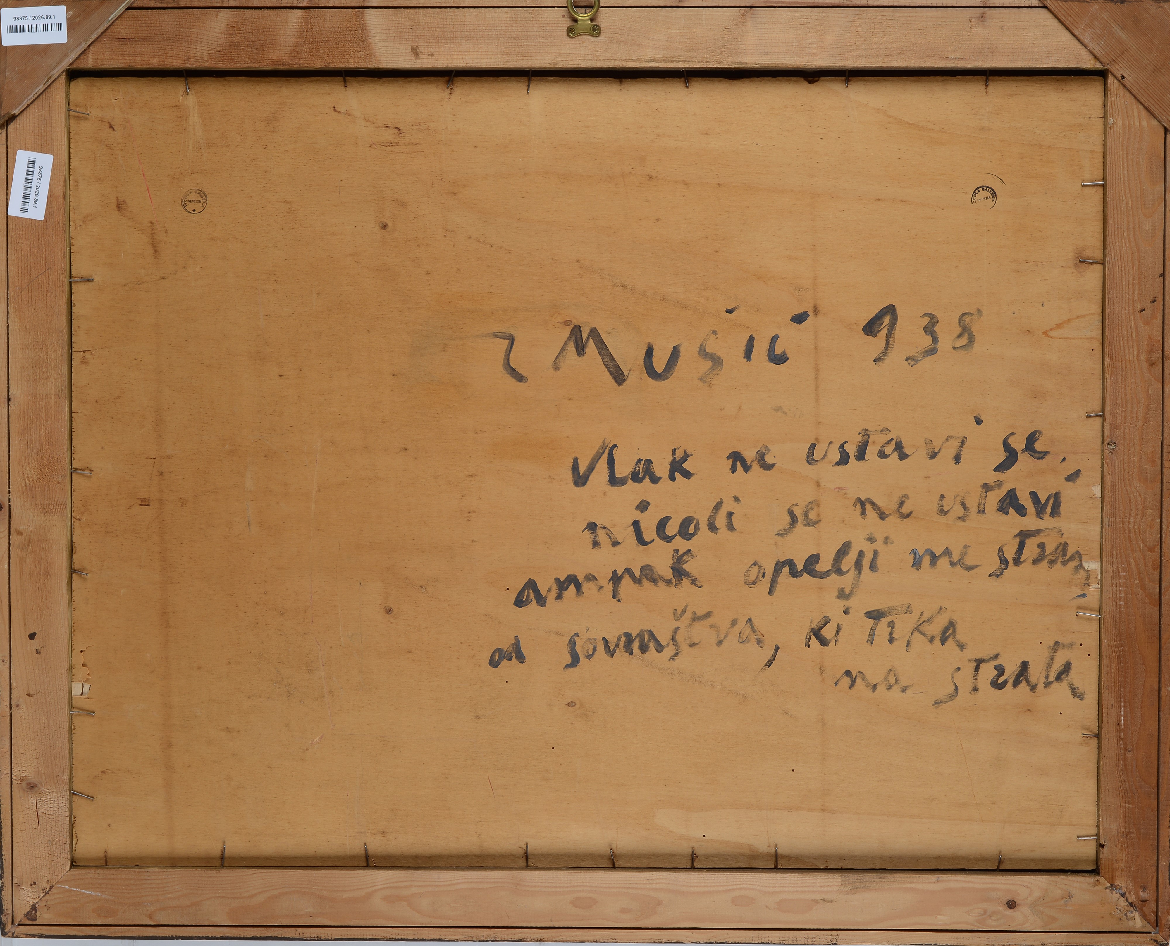 Zoran Music - Stazione ferroviaria, olio su tavola