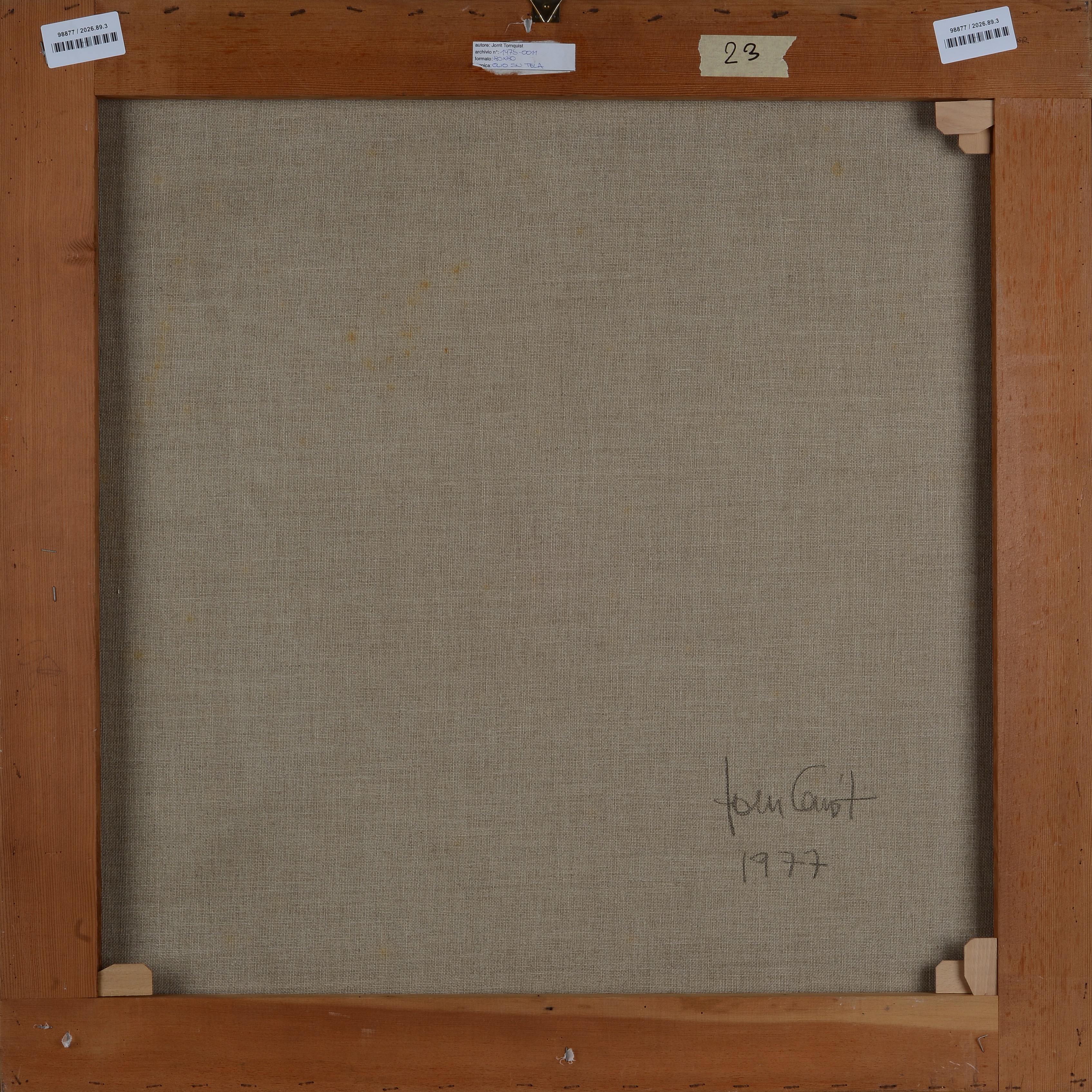 Jorrit Tornquist - Senza titolo, acrilico su tela, 1977