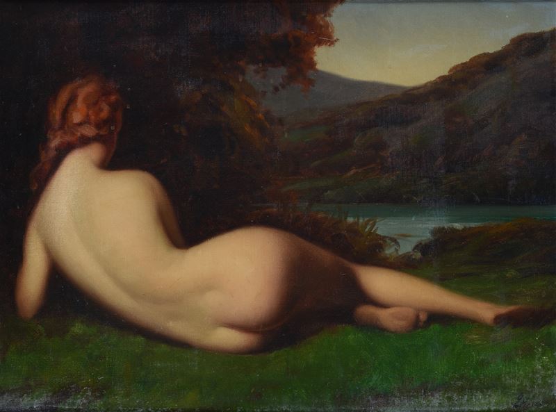 Nudo sdraiato nel paesaggio