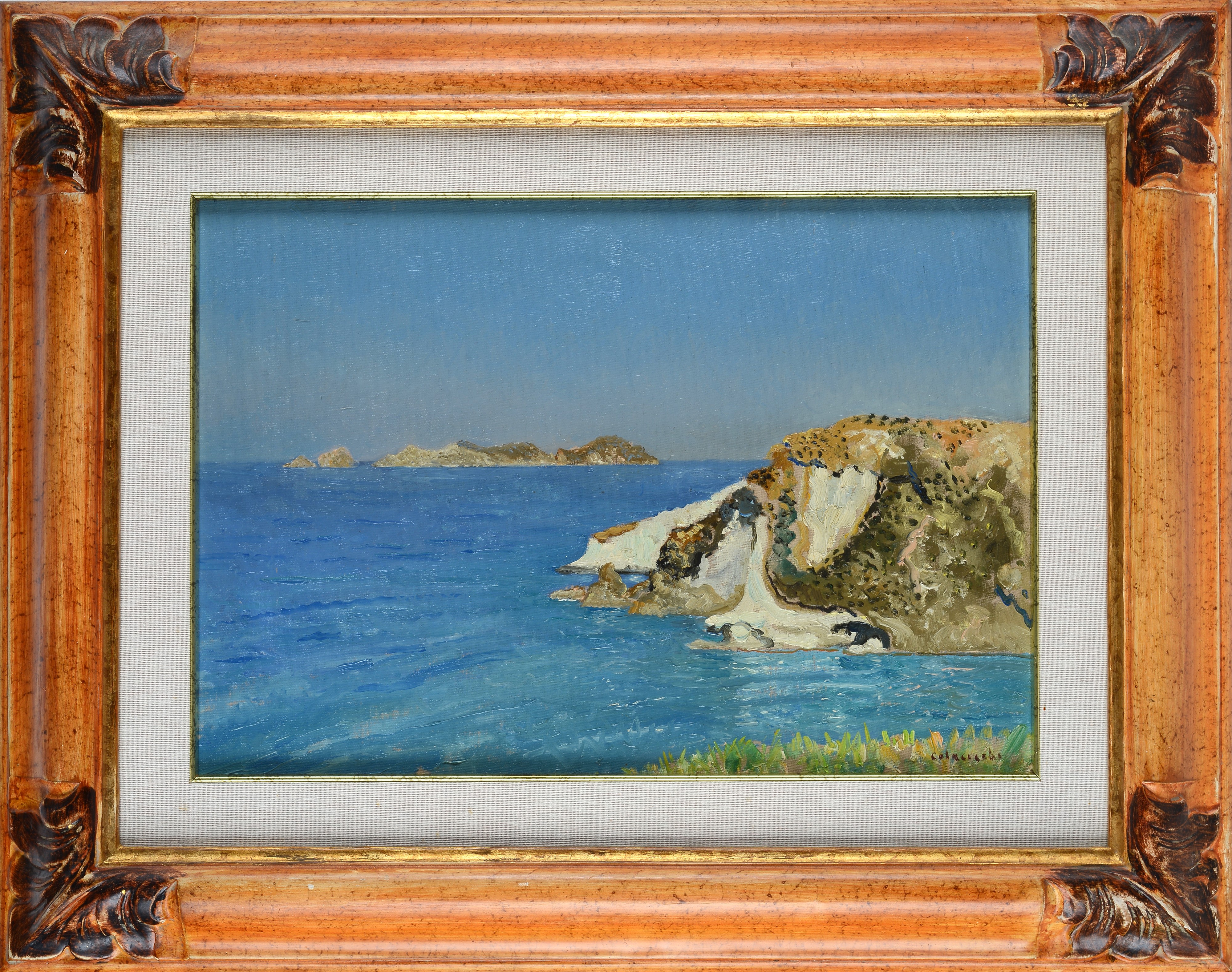 Giovanni Colacicchi - Palmarola, olio su cartone telato