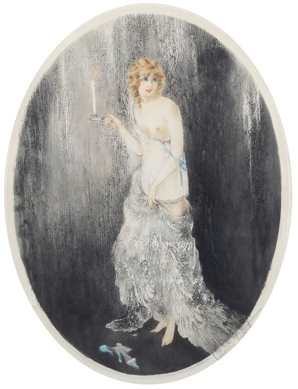 Louis Icart - Donna con candela