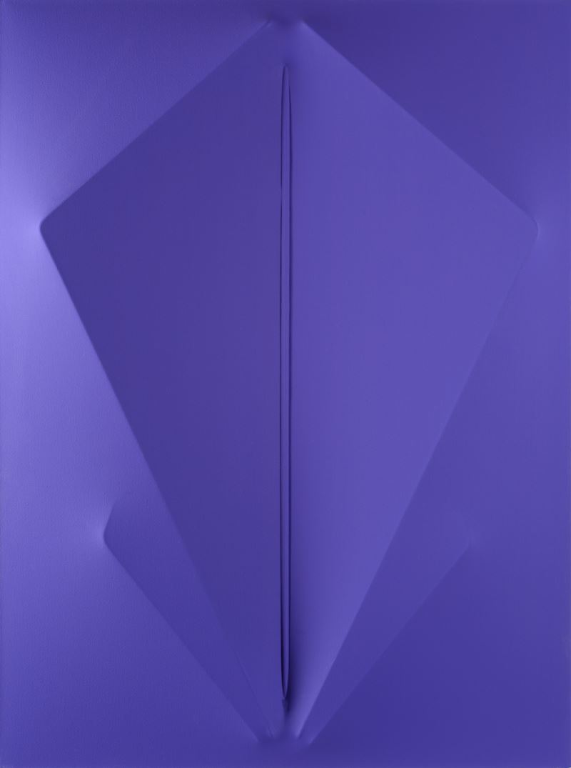 Agostino Bonalumi - Viola - Tela estroflessa e acrilico, cm. 80x60