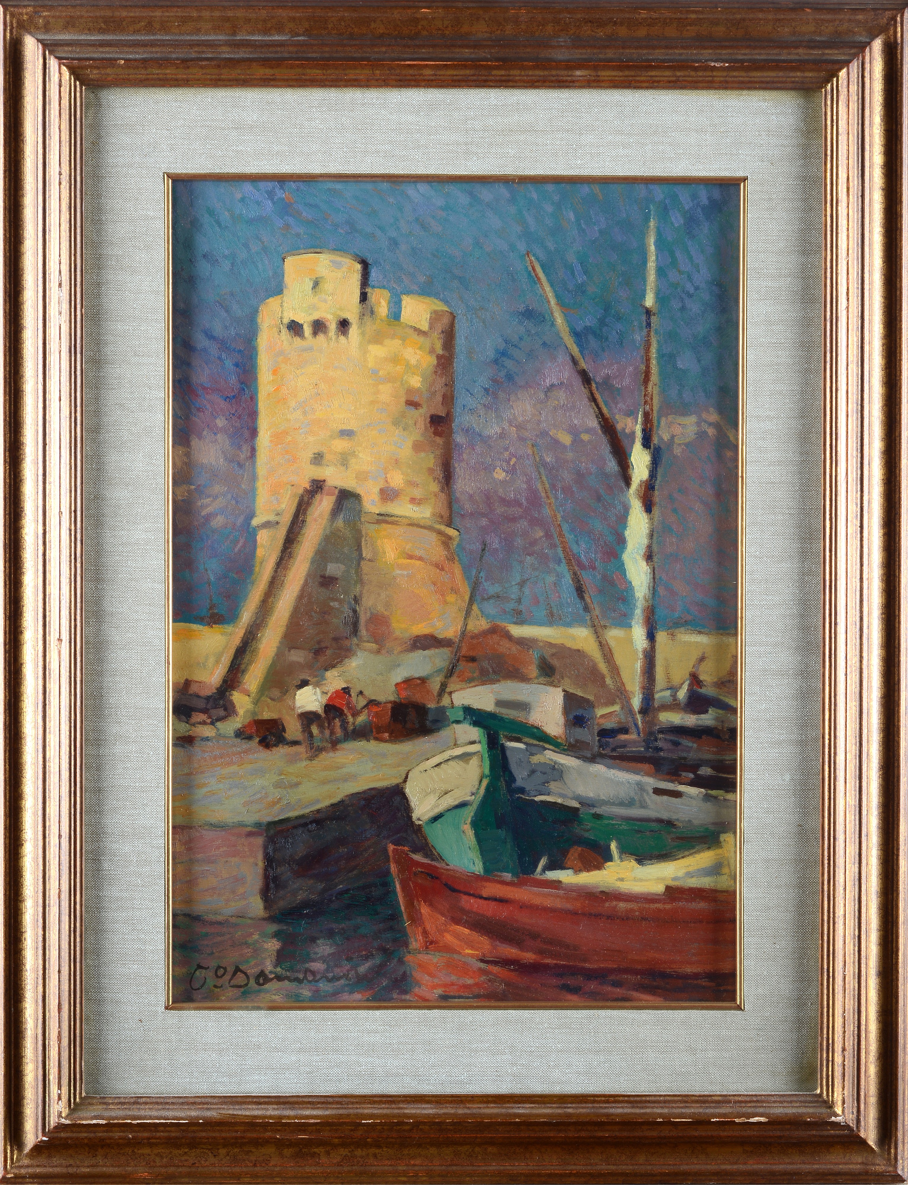 Carlo Domenici - La torre di Marciana, olio su tavola