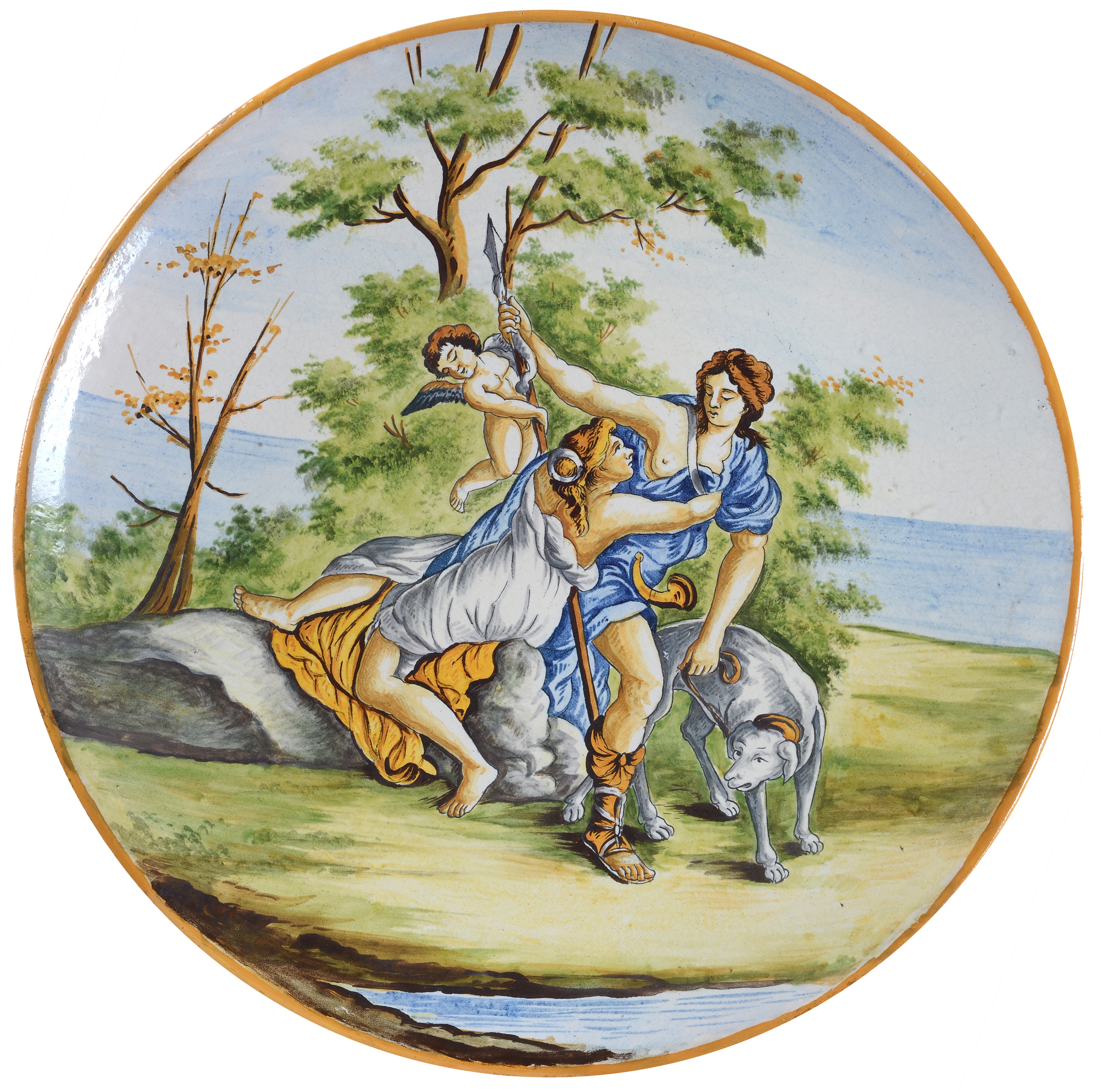 Coppia di piatti istoriati