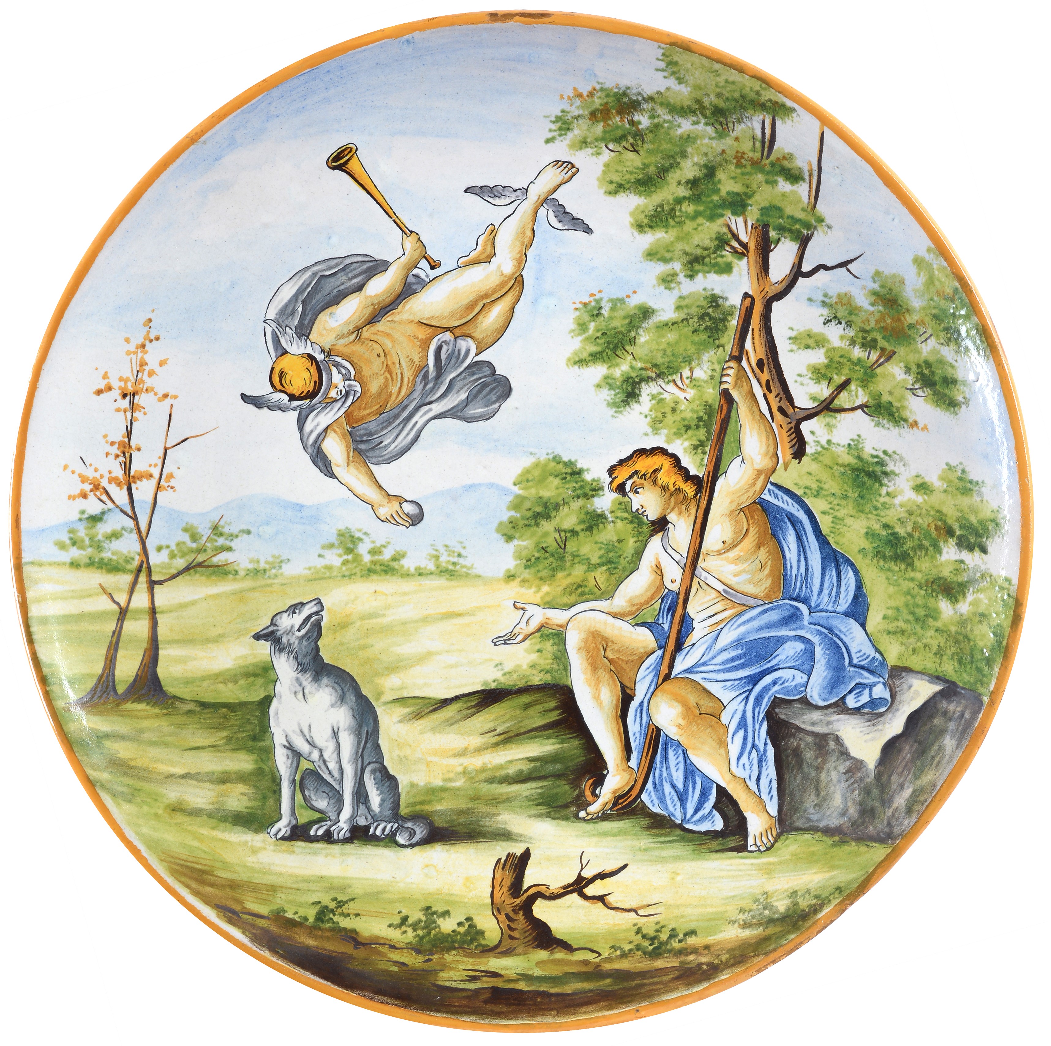 Coppia di piatti istoriati