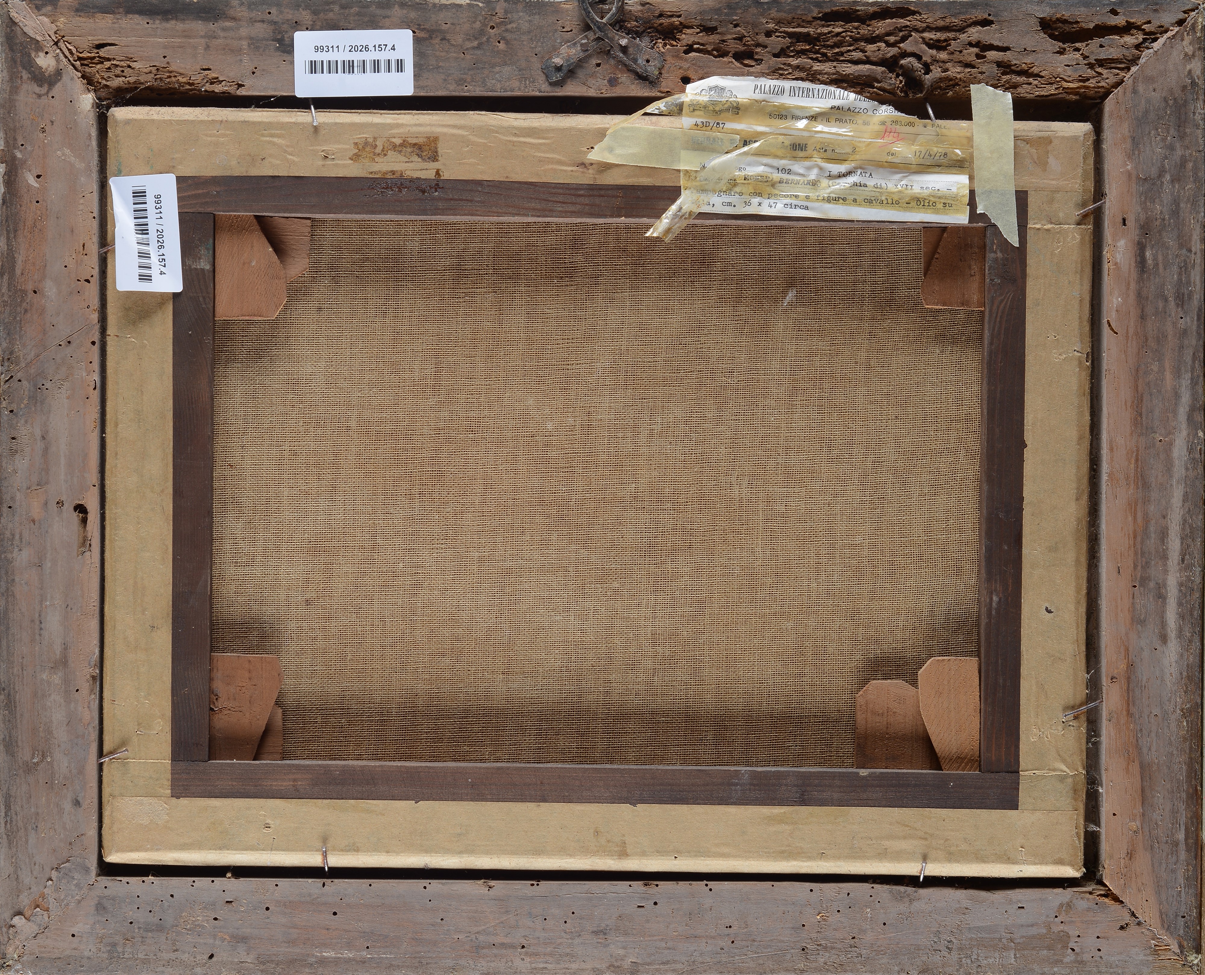 Zampognaro con pecore e figure a cavallo