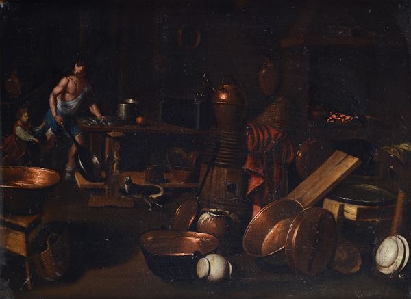 Attr. a Gian Domenico Valentini - Interno di cucina