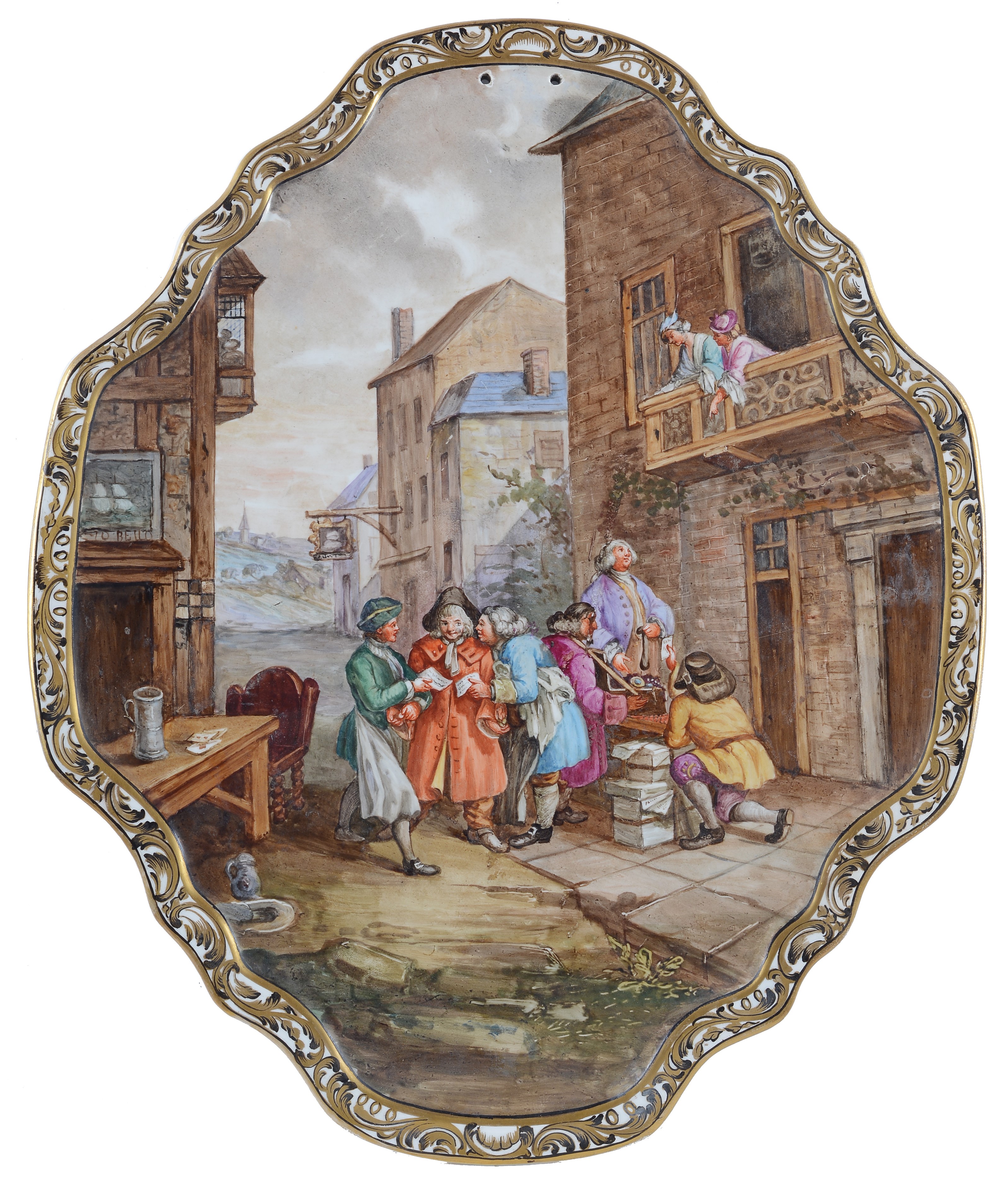 Coppia di dipinti su ceramica