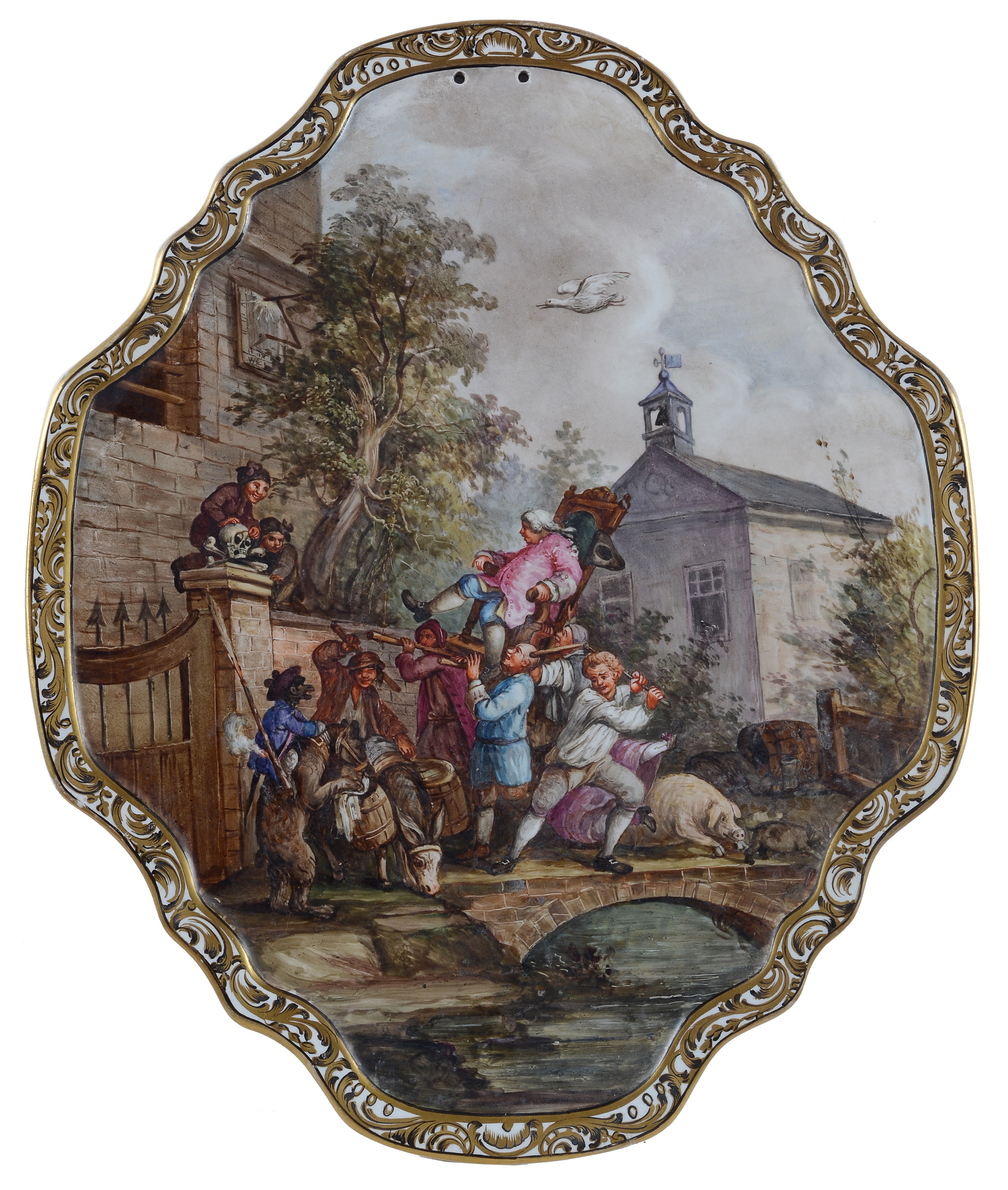 Coppia di dipinti su ceramica