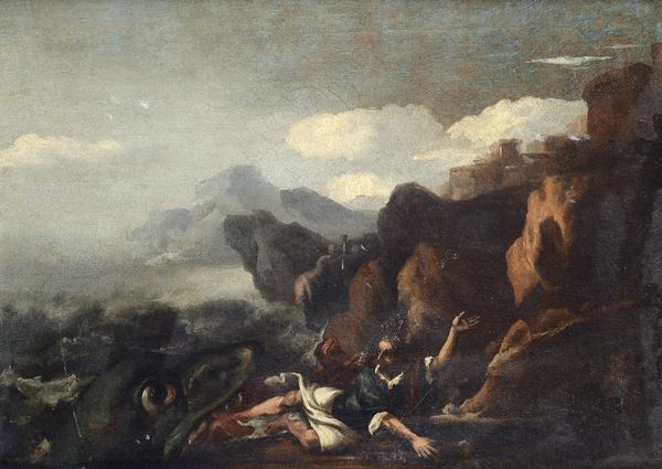 Anonimo, XVIII sec. - Giona e la balena