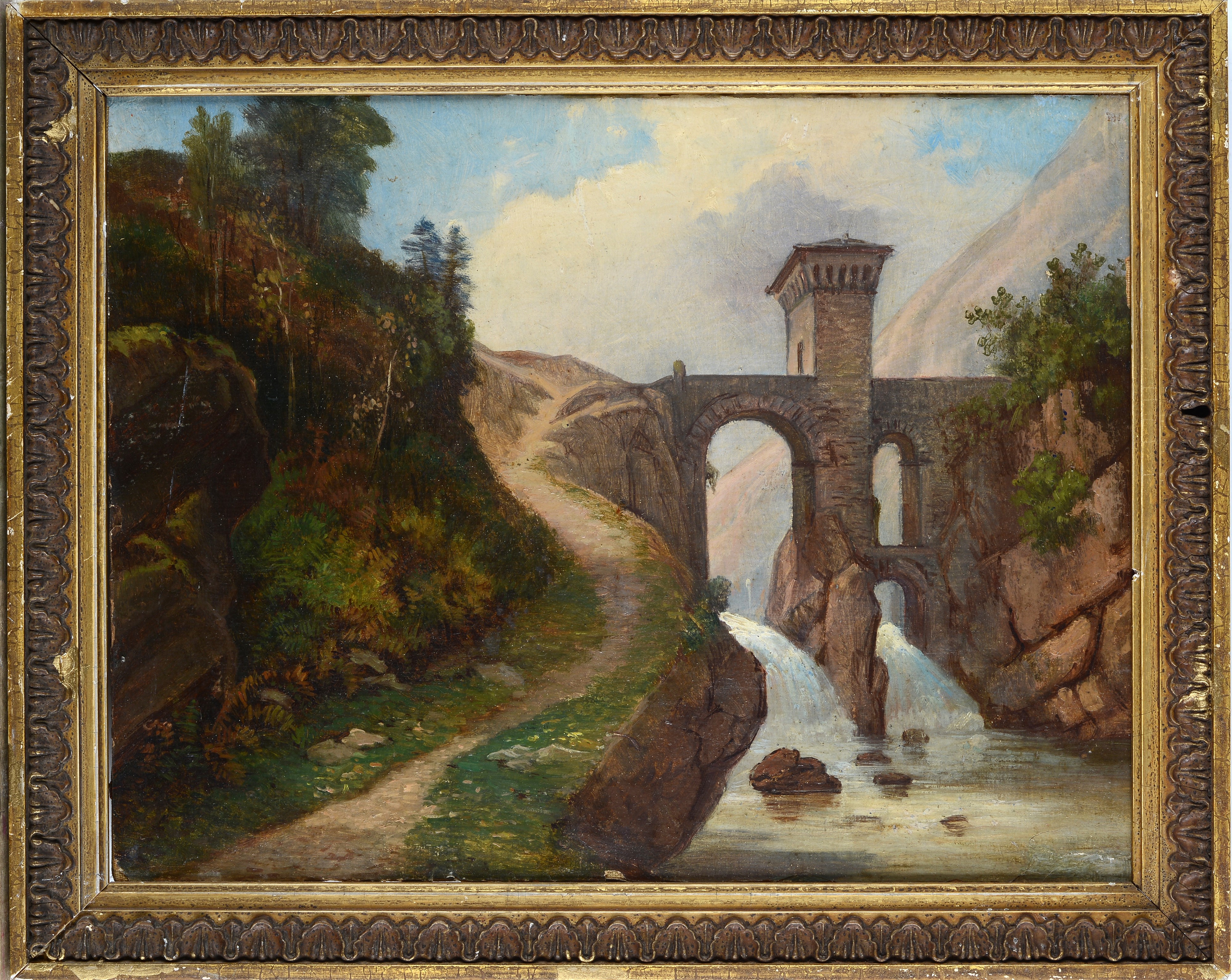 Paesaggio con cascate