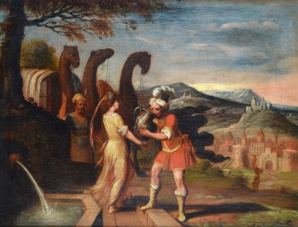 Scuola Fiamminga, XVI-XVII sec. - Rebecca al pozzo