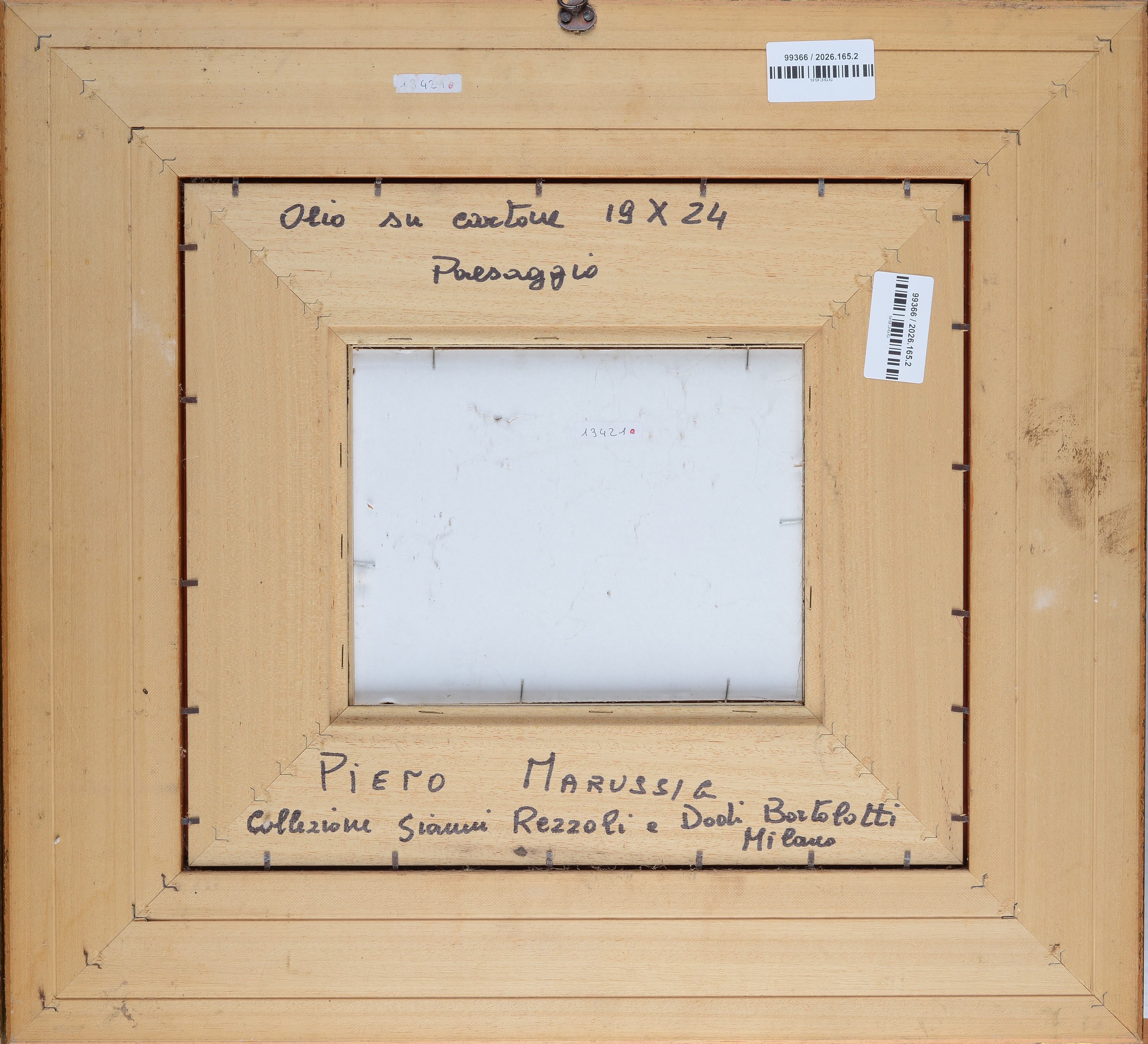 Piero Marussig - Paesaggio, olio su cartone