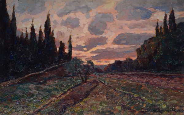 Gino Romiti - Landscape at sunset