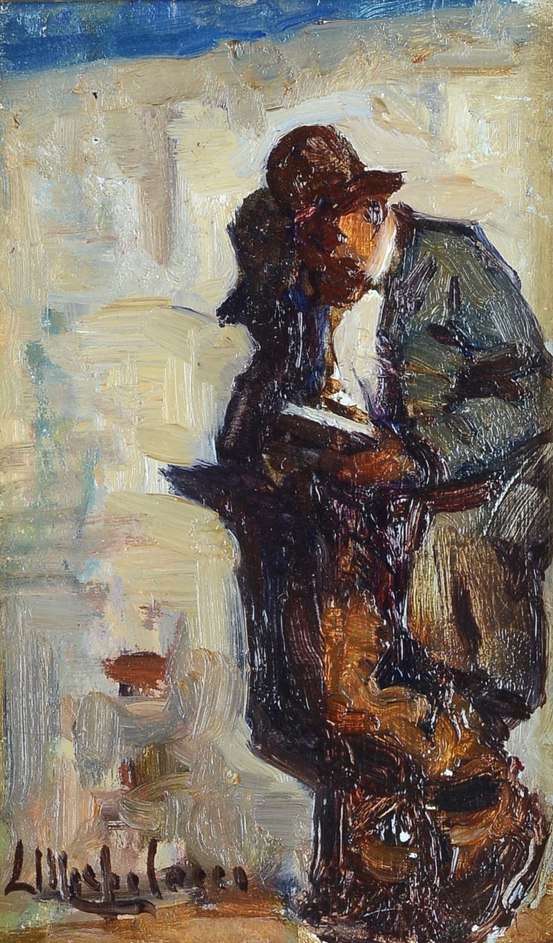 Luigi Michelacci - Figura - olio su cartone