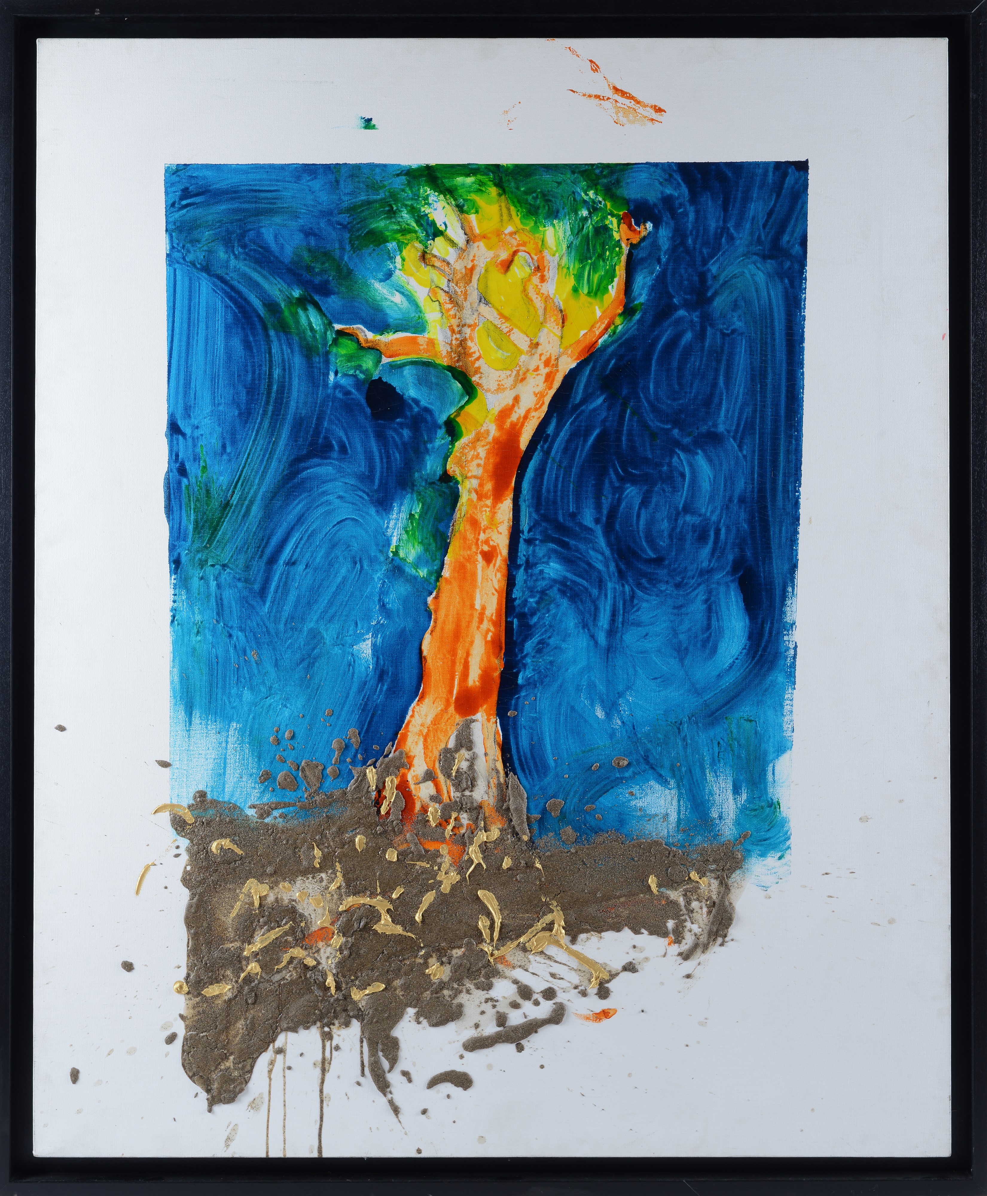 Mario Schifano - Senza titolo (smalto, acrilico e sabbia su tela), 1993