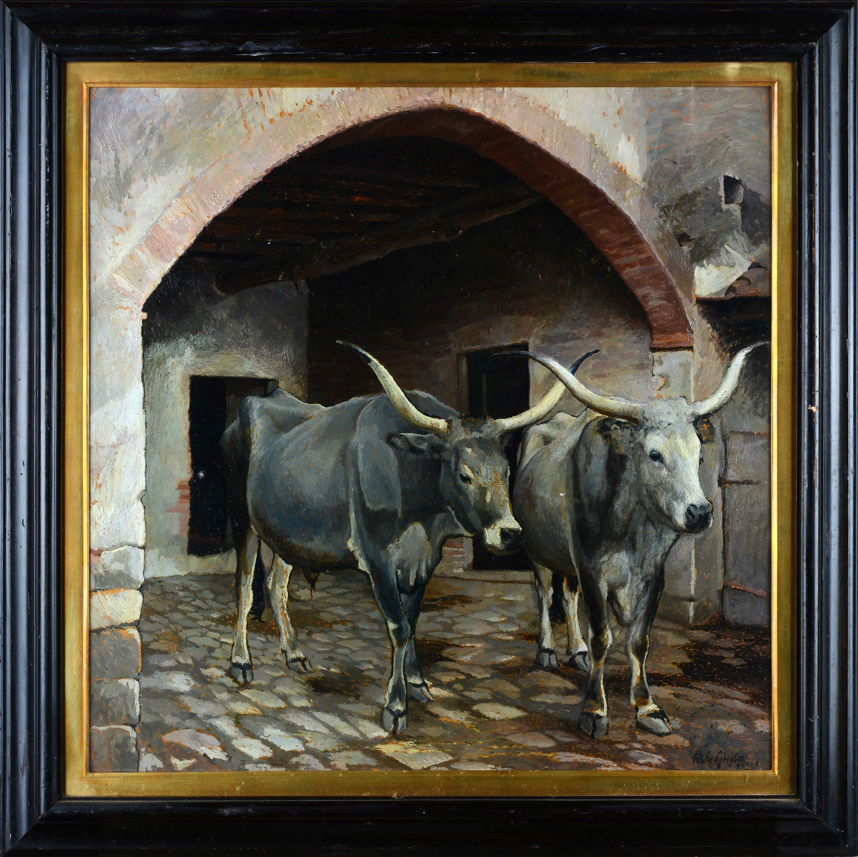 Paulo Ghiglia - Buoi, olio su tavola