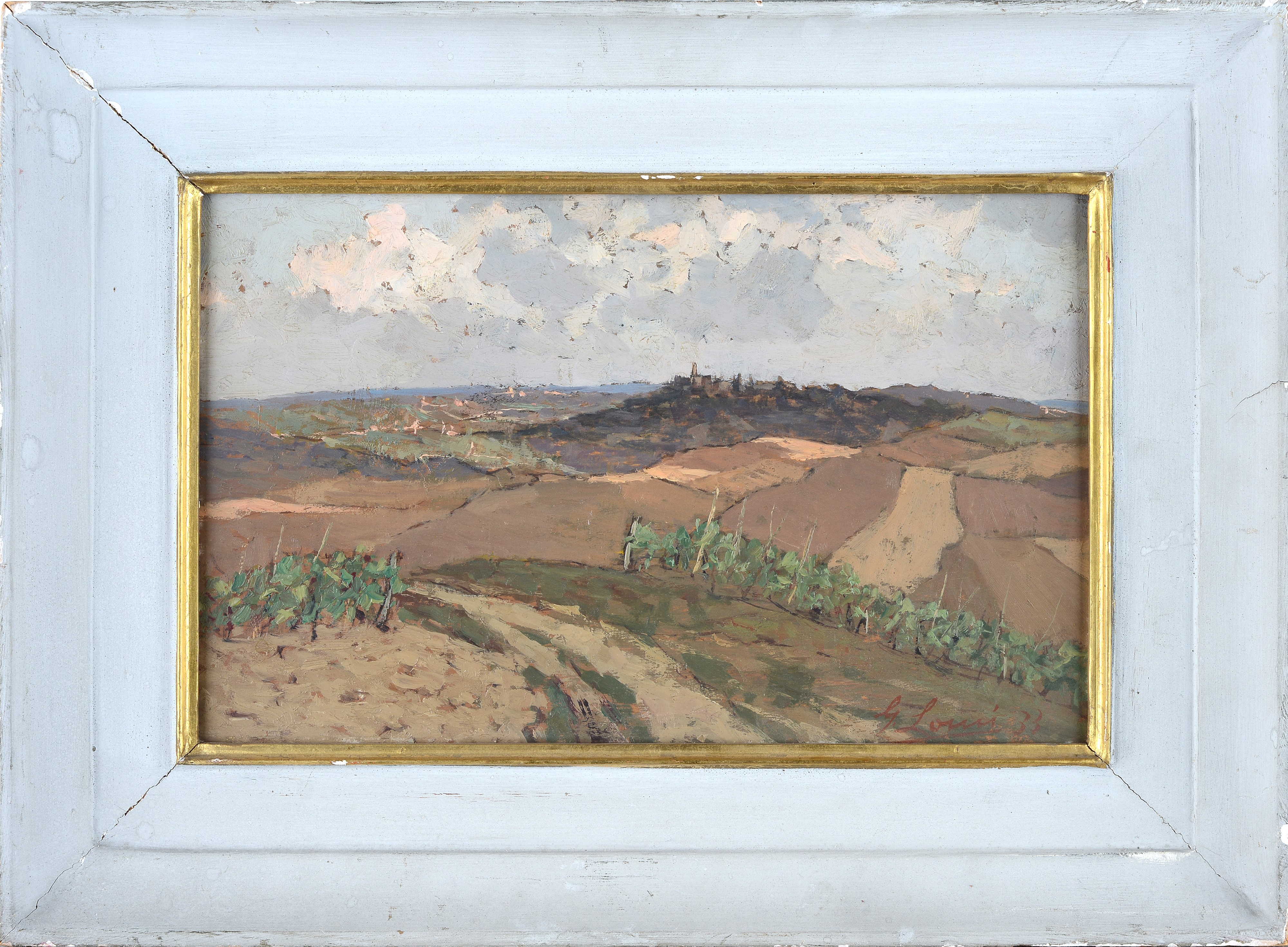 Giovanni Lomi - Campagna di Casciana, olio su tavola