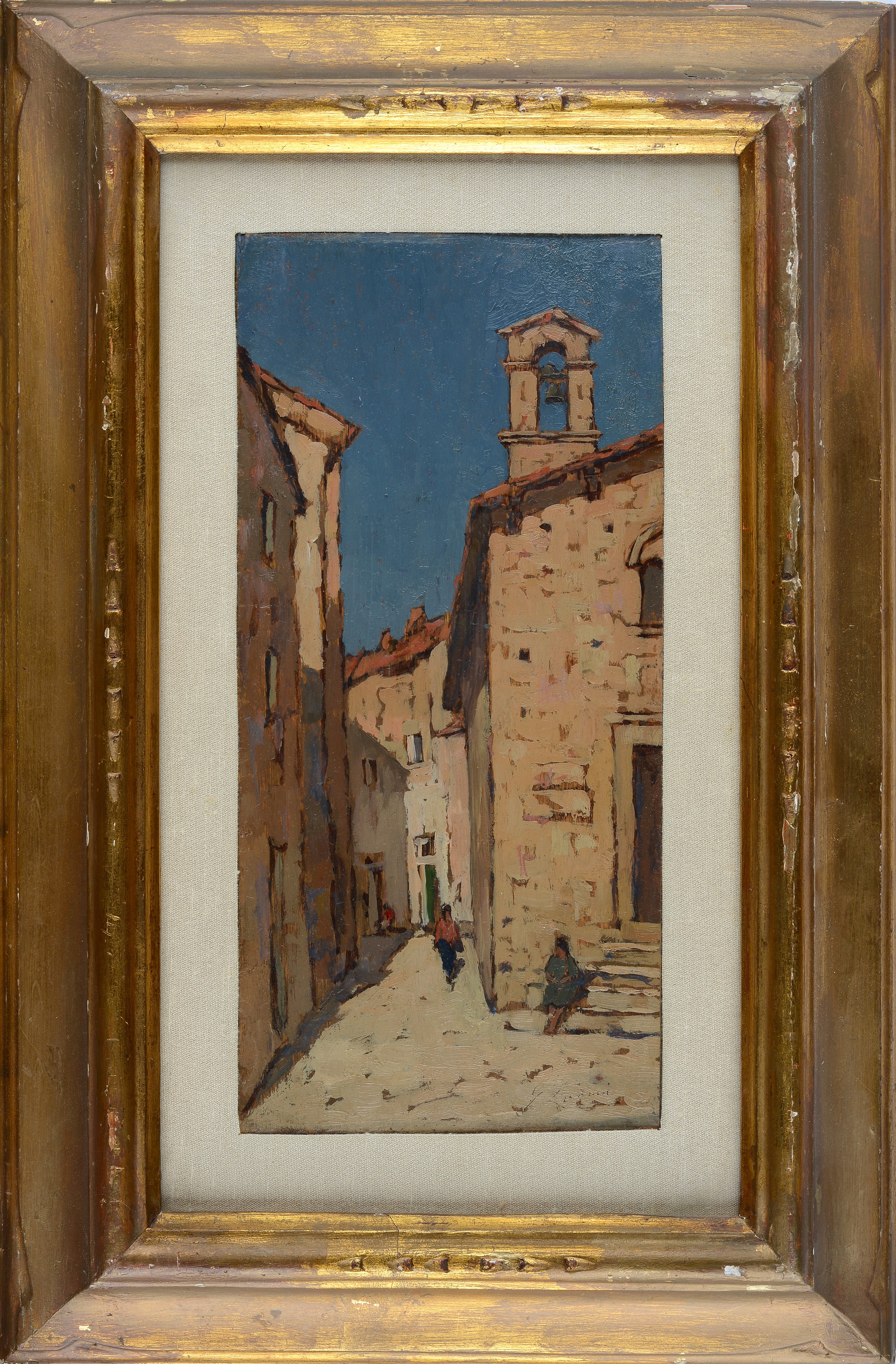 Giovanni Lomi - Casale marittimo, olio su tavola