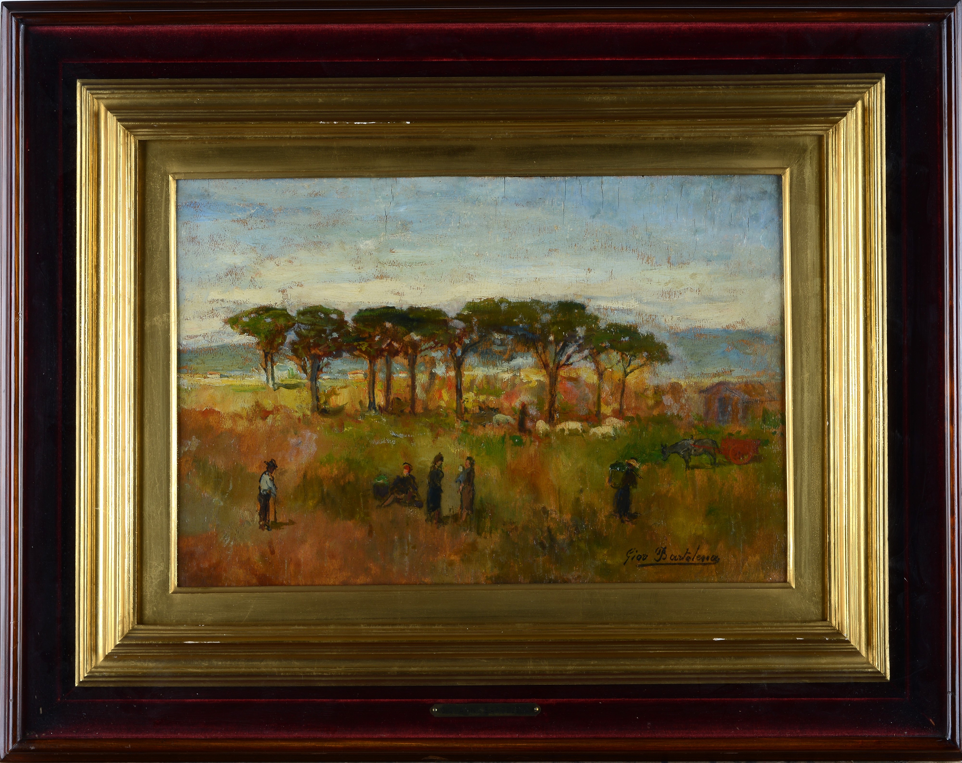 Giovanni Bartolena - Paesaggio toscano, olio su legno