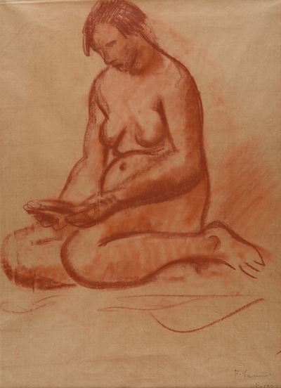 Nudo, sanguigna su carta, 1927
